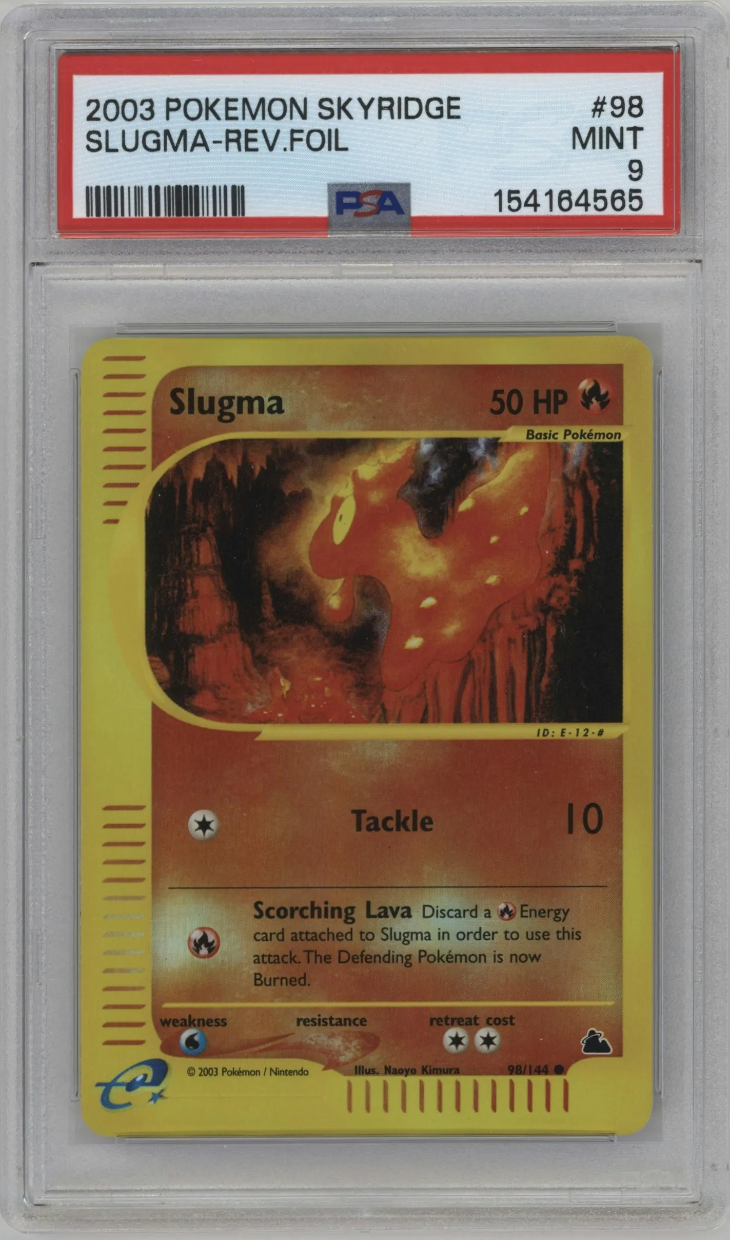 2003 Pokemon E-CARD Skyridge Slugma #98 PSA 9
