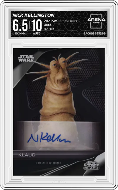 2023 Topps Star Wars Chrome Black Auto Nick Kellington ARENA CLUB 6.5