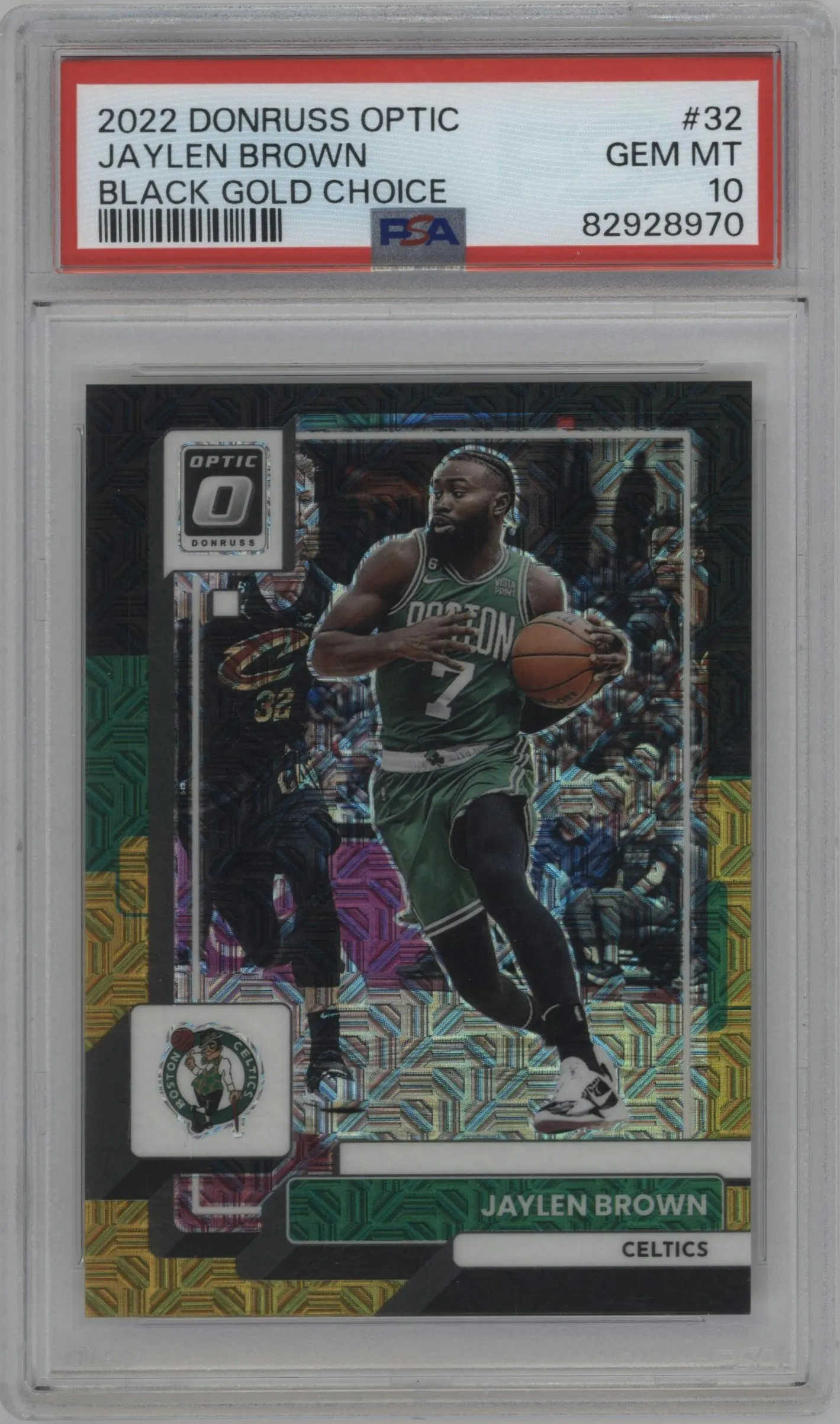 2022 Panini Donruss Optic Jaylen Brown Choice Black/Gold #32 PSA 10