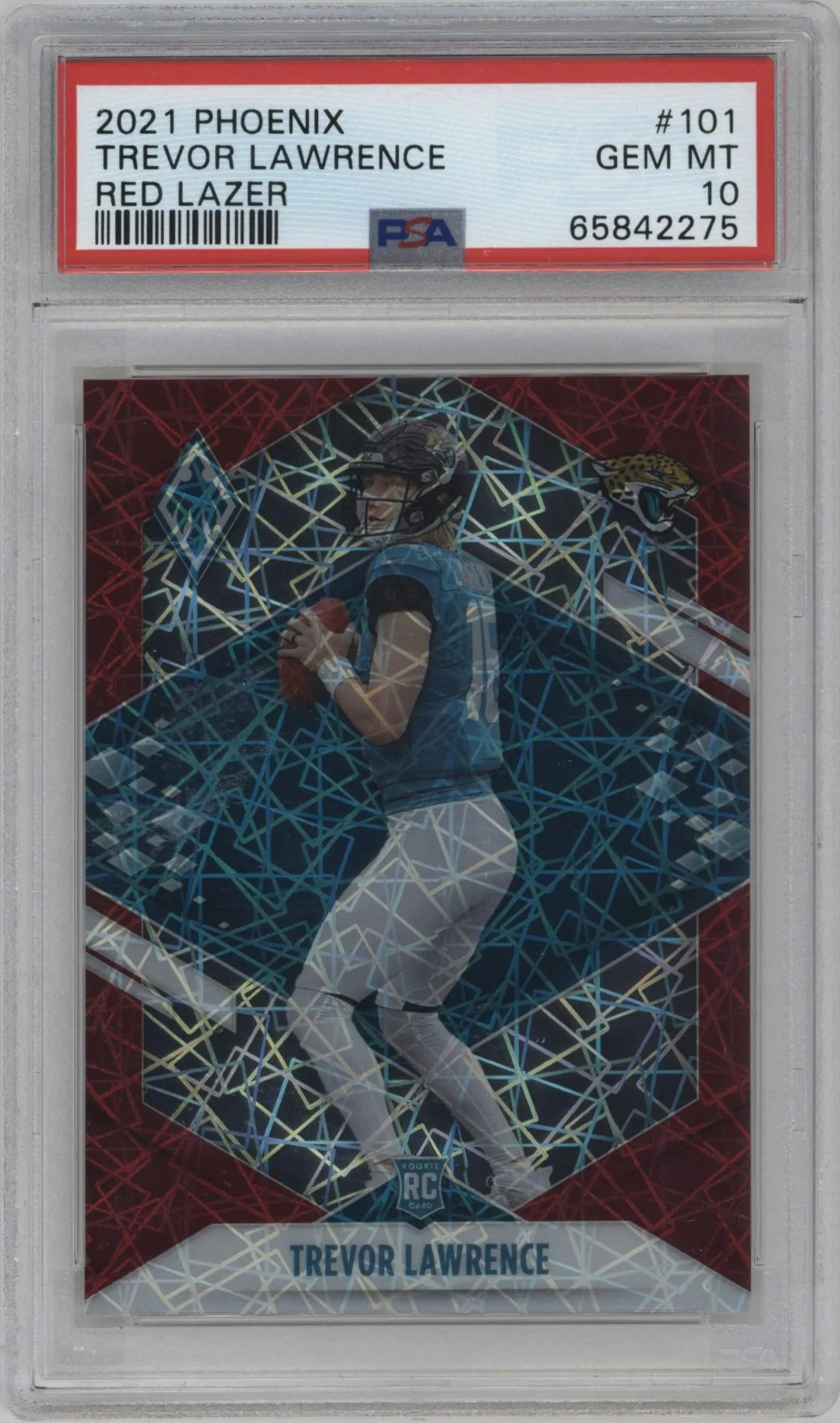 2021 Panini Phoenix Trevor Lawrence Red Lazer #101 PSA 10