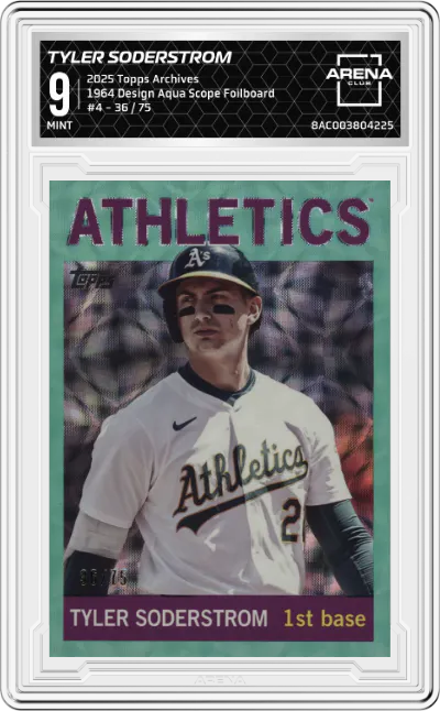 2025 Topps Archives 1964 Design Tyler Soderstrom Aqua Scope Foilboard ARENA CLUB 9