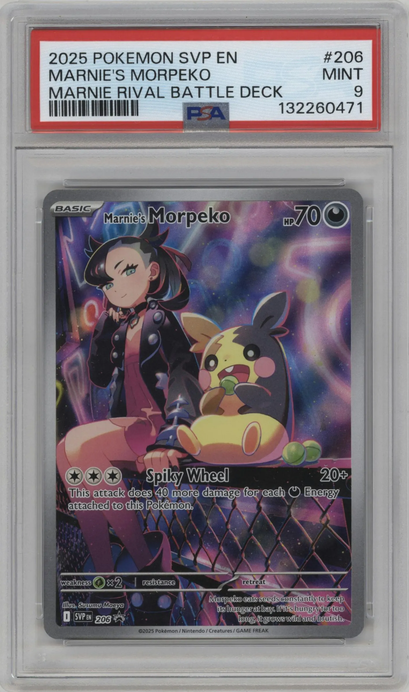 2025 Pokemon SV Marnie's Morpeko Marnie Rival Battle Deck #206 PSA 9