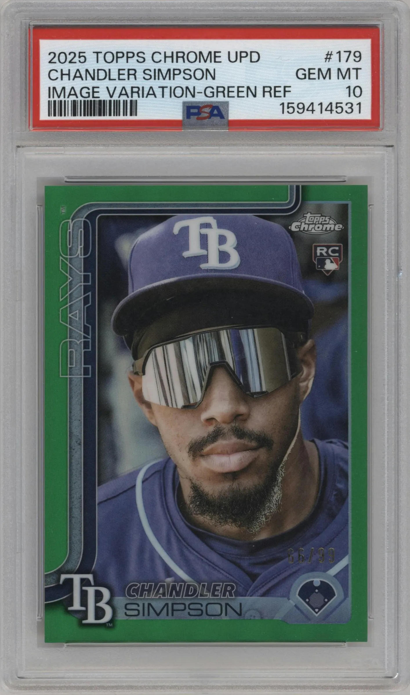 2025 Topps Chrome Update Image Variation Chandler Simpson Green Refractors #USC179 PSA 10