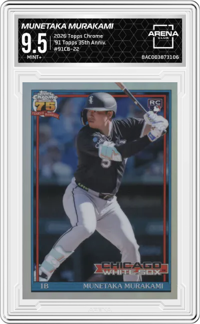 2026 Topps Chrome '91 Topps 35th Anniv. Munetaka Murakami #91CB-22 ARENA CLUB 9.5