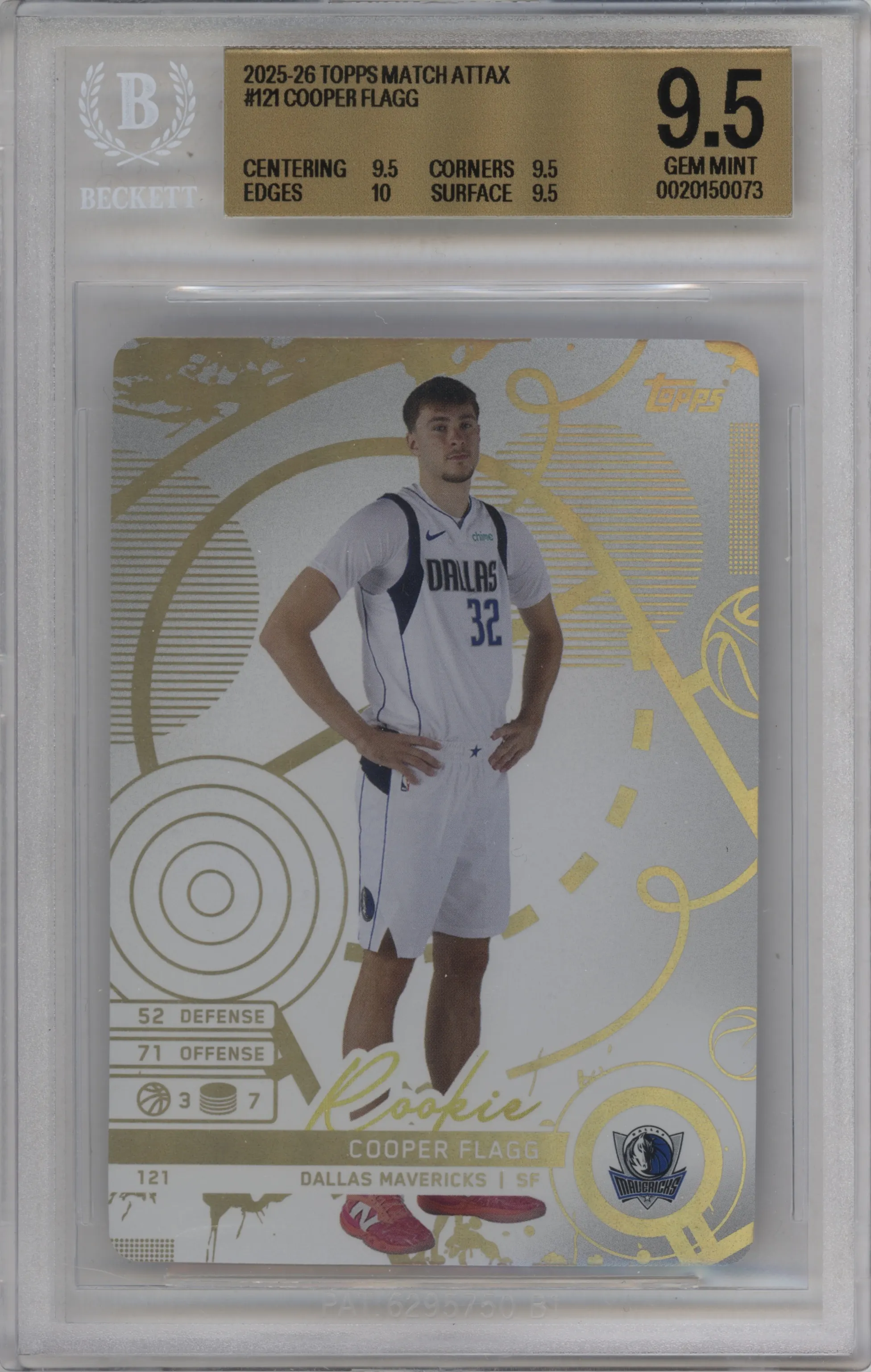 2025 Topps Match Attax Cooper Flagg #121 BGS 9.5