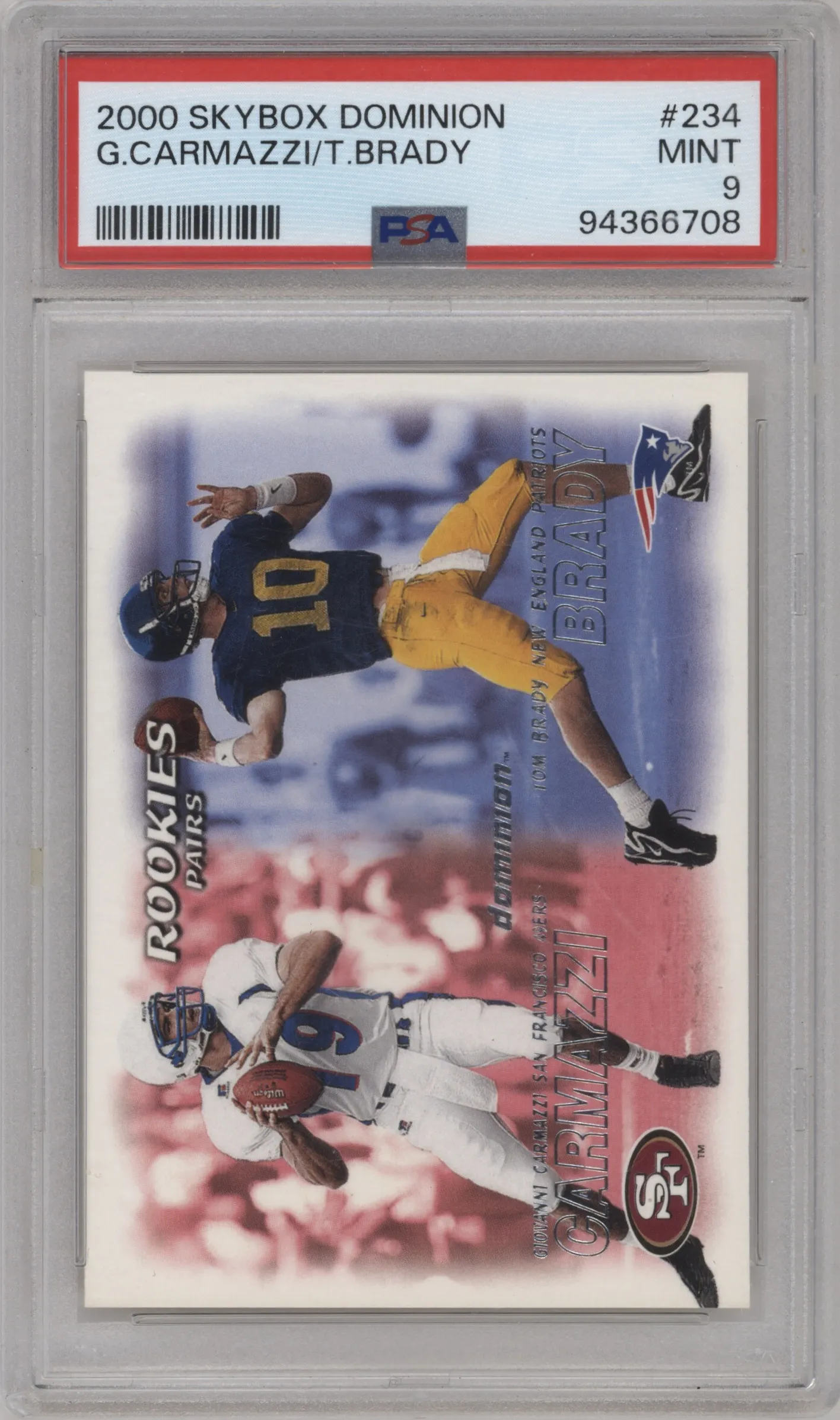 2000 Skybox Dominion Giovanni Carmazzi/Tom Brady PSA 9