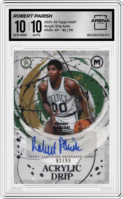 2025 Topps Motif Acrylic Drip Auto. Robert Parish #ADA-RP ARENA CLUB 10