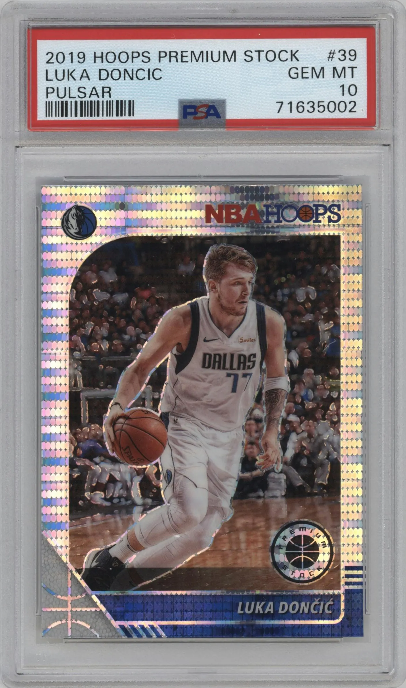 2019 Panini Hoops Premium Stock Luka Doncic Pulsar PSA 10