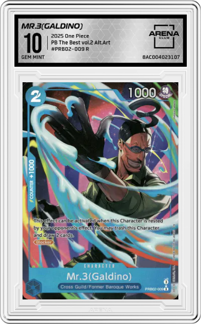 2025 One Piece PB The Best vol.2 Mr.3(Galdino) Alternate Art R #PRB02-009 R ARENA CLUB 10