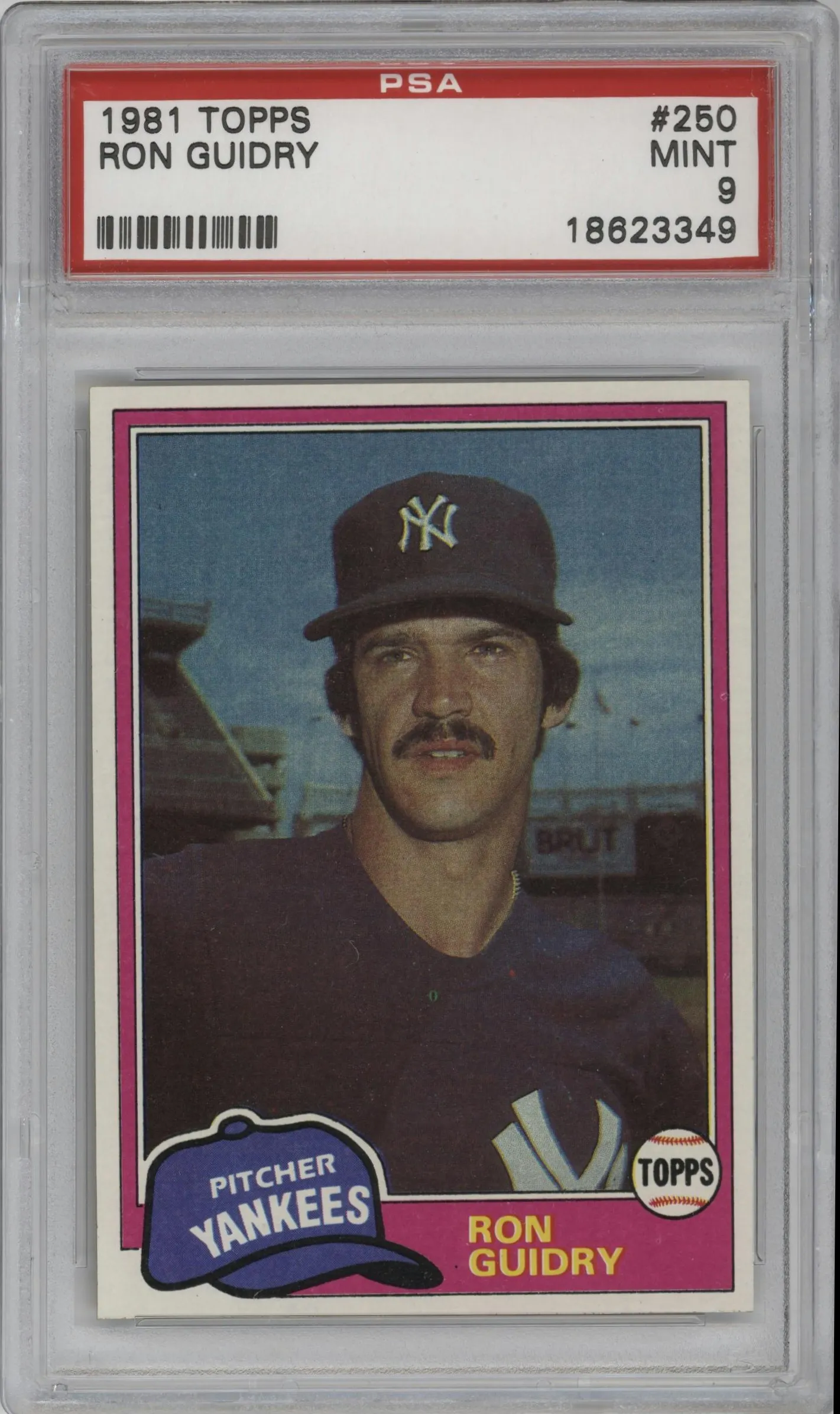 1981 Topps Ron Guidry #250 PSA 9