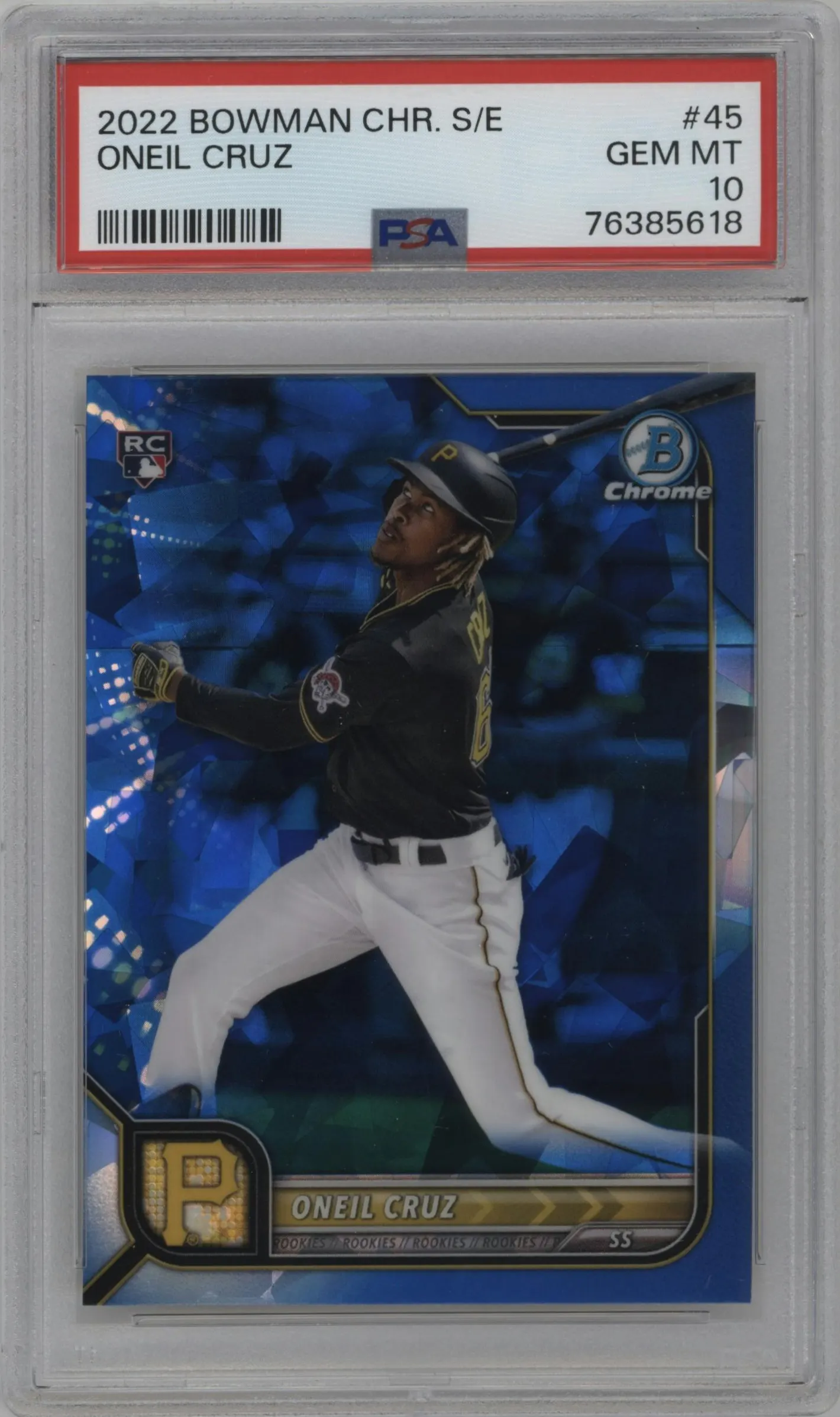 2022 Bowman Chrome Sapphire Edition Oneil Cruz #45 PSA 10