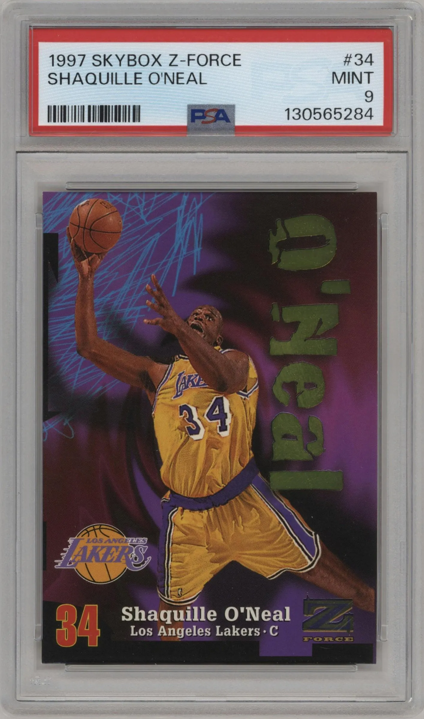 1997 Skybox Z-Force Shaquille O' Neal #34 PSA 9