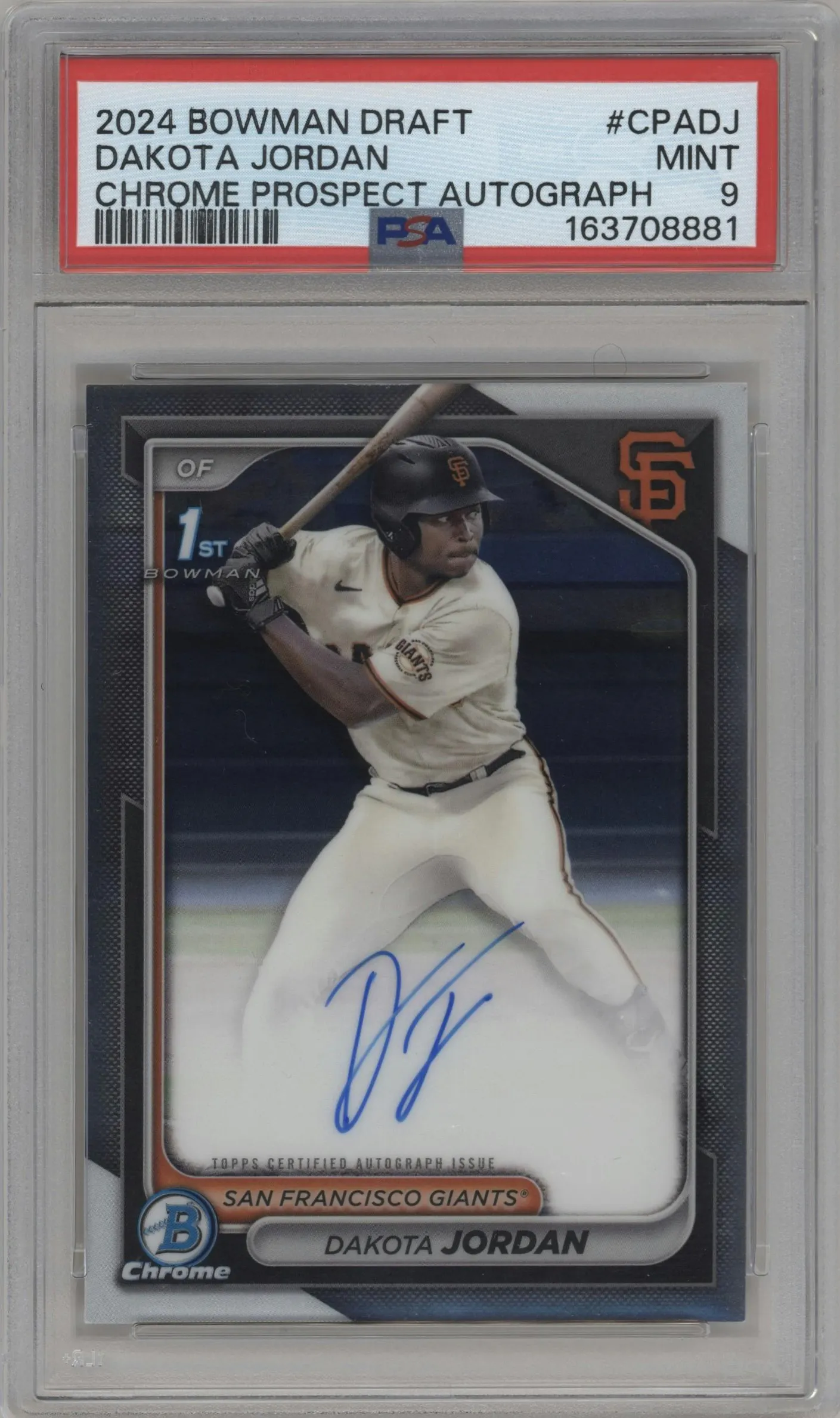 2024 Bowman Draft Chr.Pros.Auto Dakota Jordan #CPA-DJ PSA 9