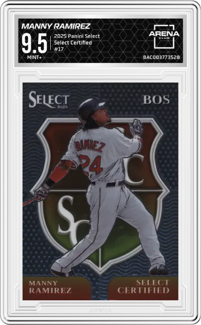 2025 Panini Select Select Certified Manny Ramirez #17 ARENA CLUB 9.5