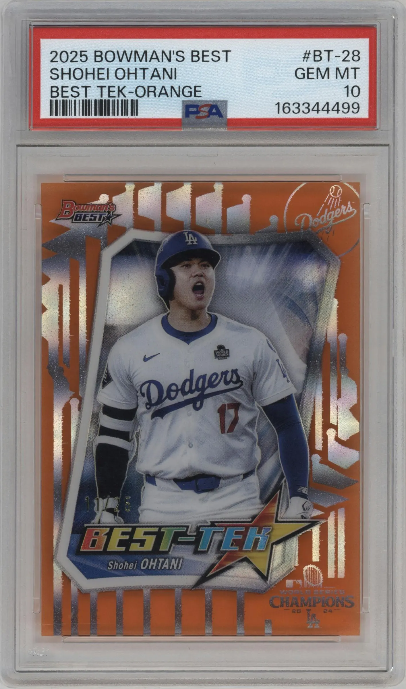 2025 Bowman's Best Best Tek Shohei Ohtani Orange #BT-28 PSA 10