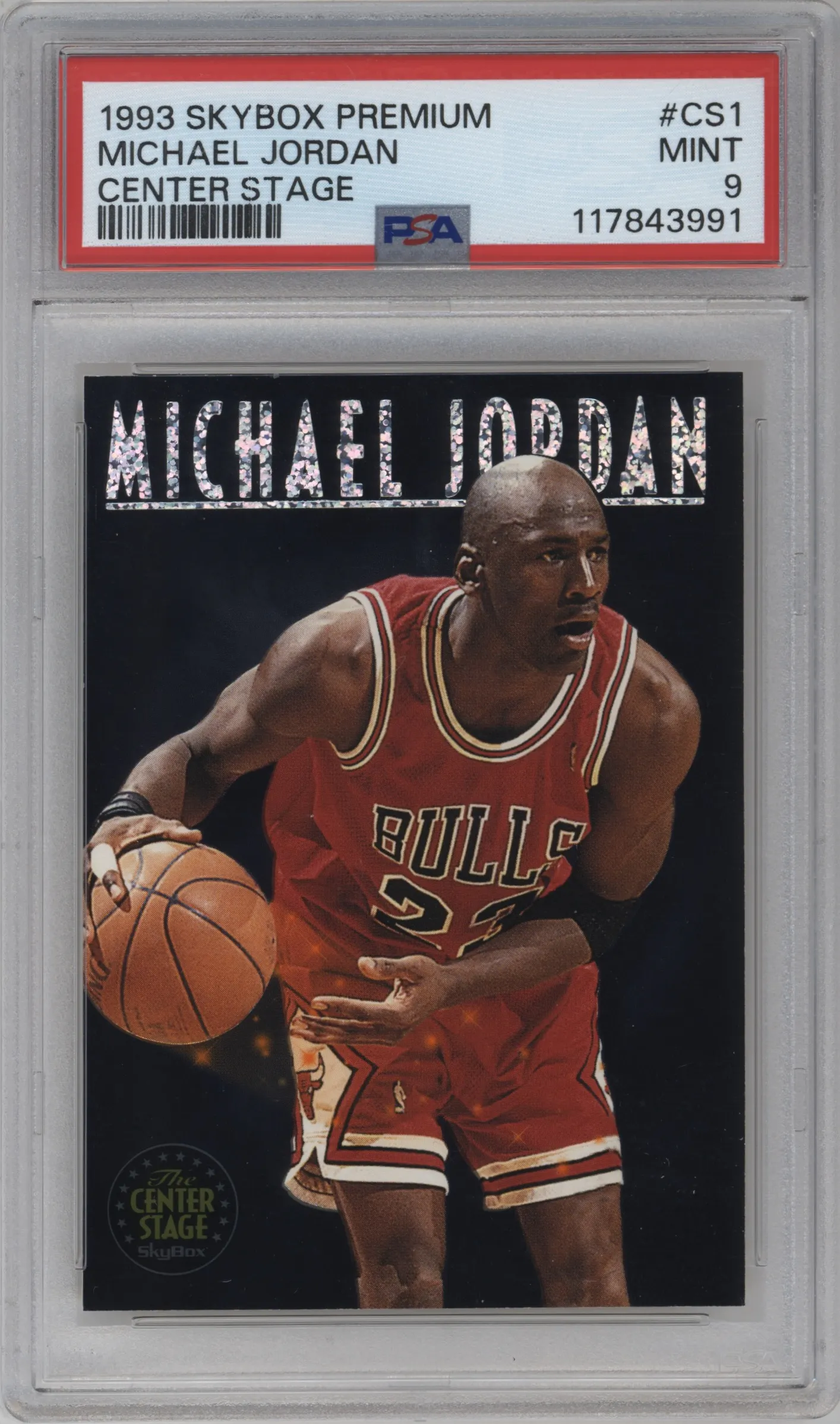 1993 SkyBox Premium Center Stage Michael Jordan #CS1 PSA 9