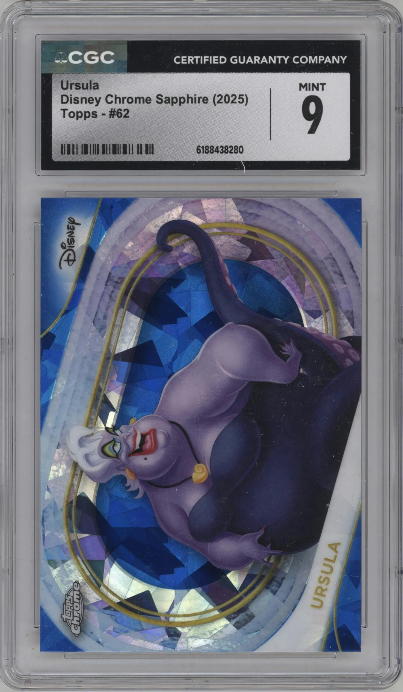 2025 Topps Chrome Sapphire Edition Disney Ursula #62 CGC 9