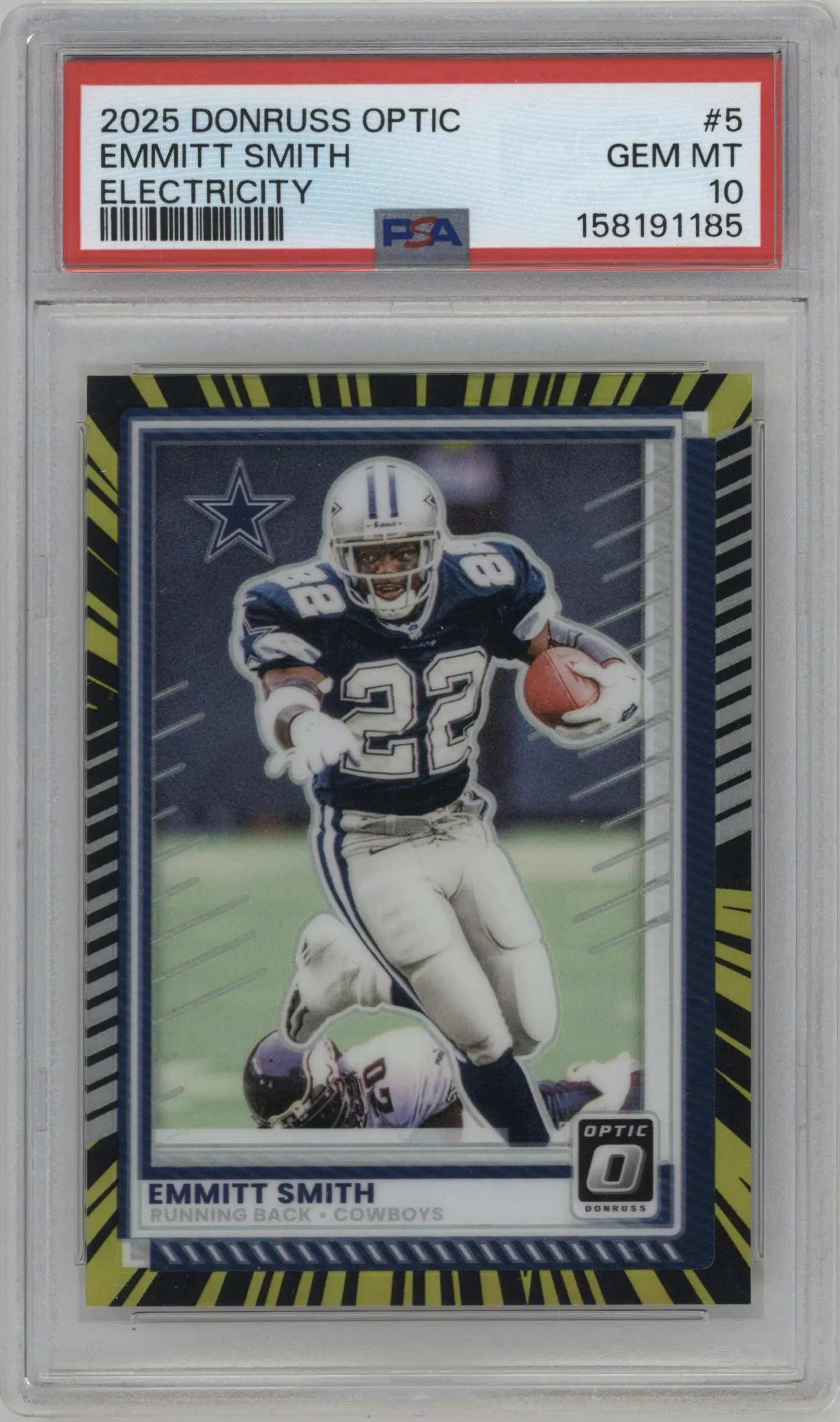 2025 Donruss Optic Emmit Smith Electricity #5 PSA 10