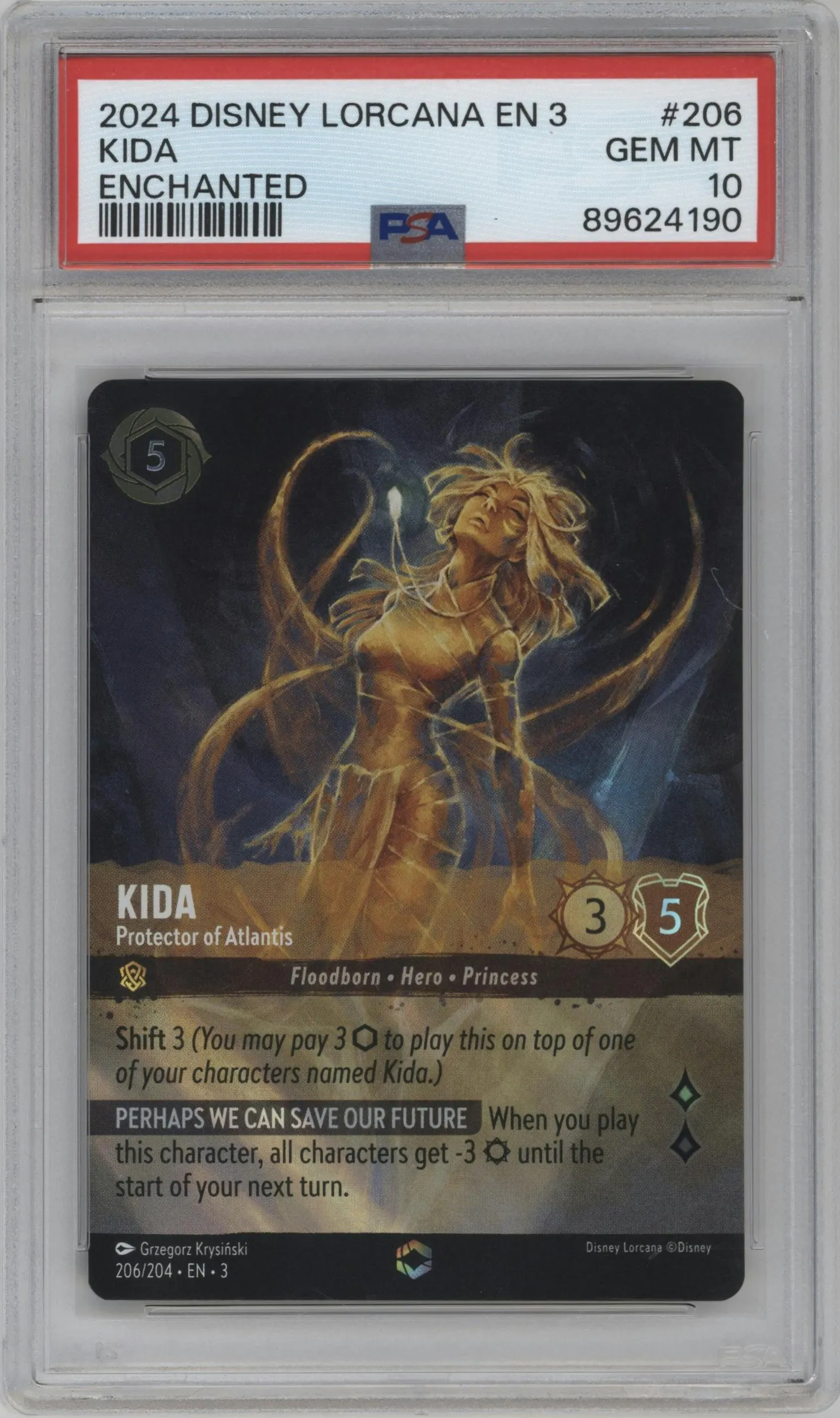 2024 Disney Lorcana Into the Inklands Kida Enchanted #206 PSA 10