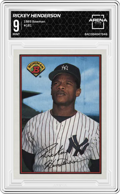 1989 Bowman Rickey Henderson #181 ARENA CLUB 9