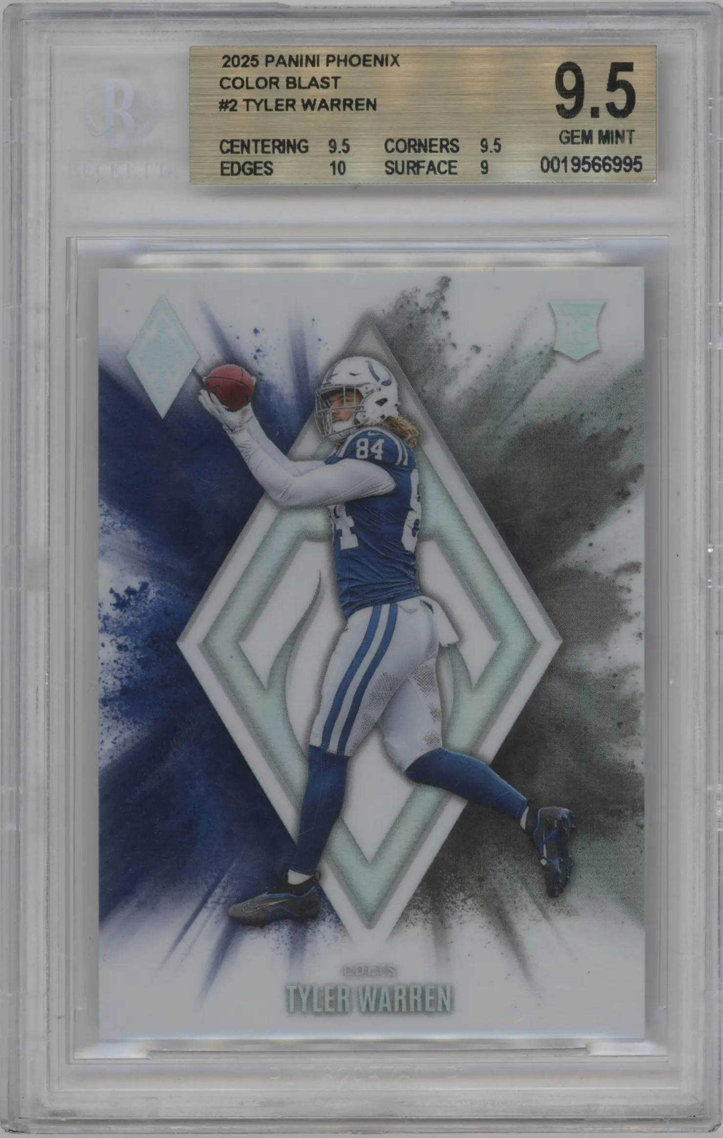 2025 Panini Phoenix Color Blast Tyler Warren #2 BGS 9.5