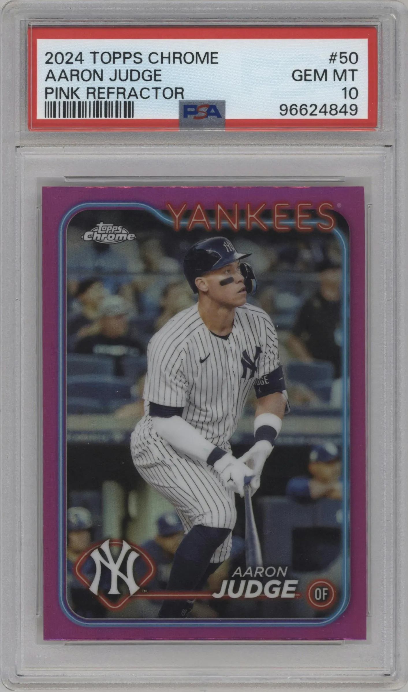 2024 Topps Chrome Aaron Judge Pink Refractor #50 PSA 10