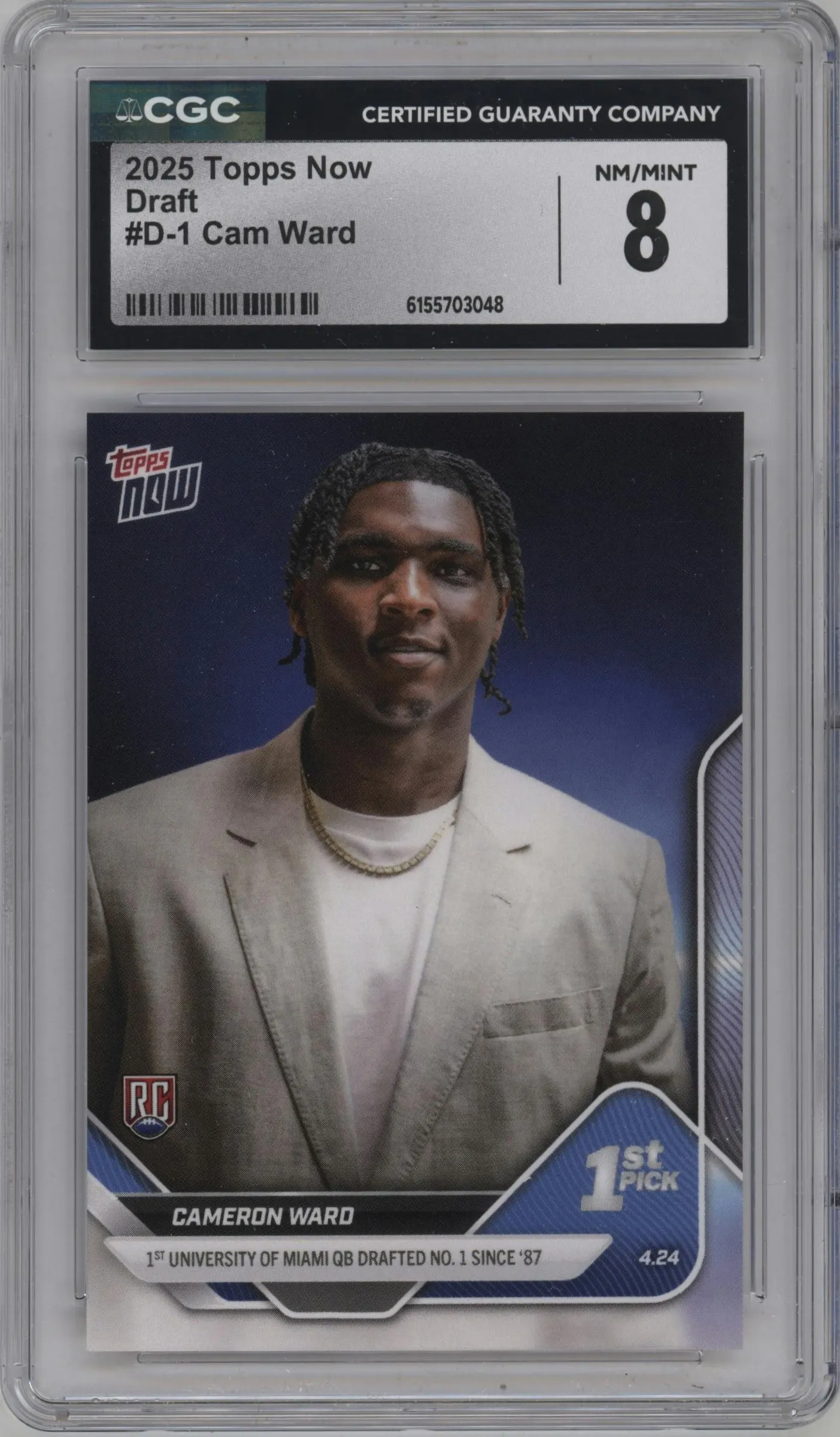 2025 Topps Now Cameron Ward #D-1 CGC 8