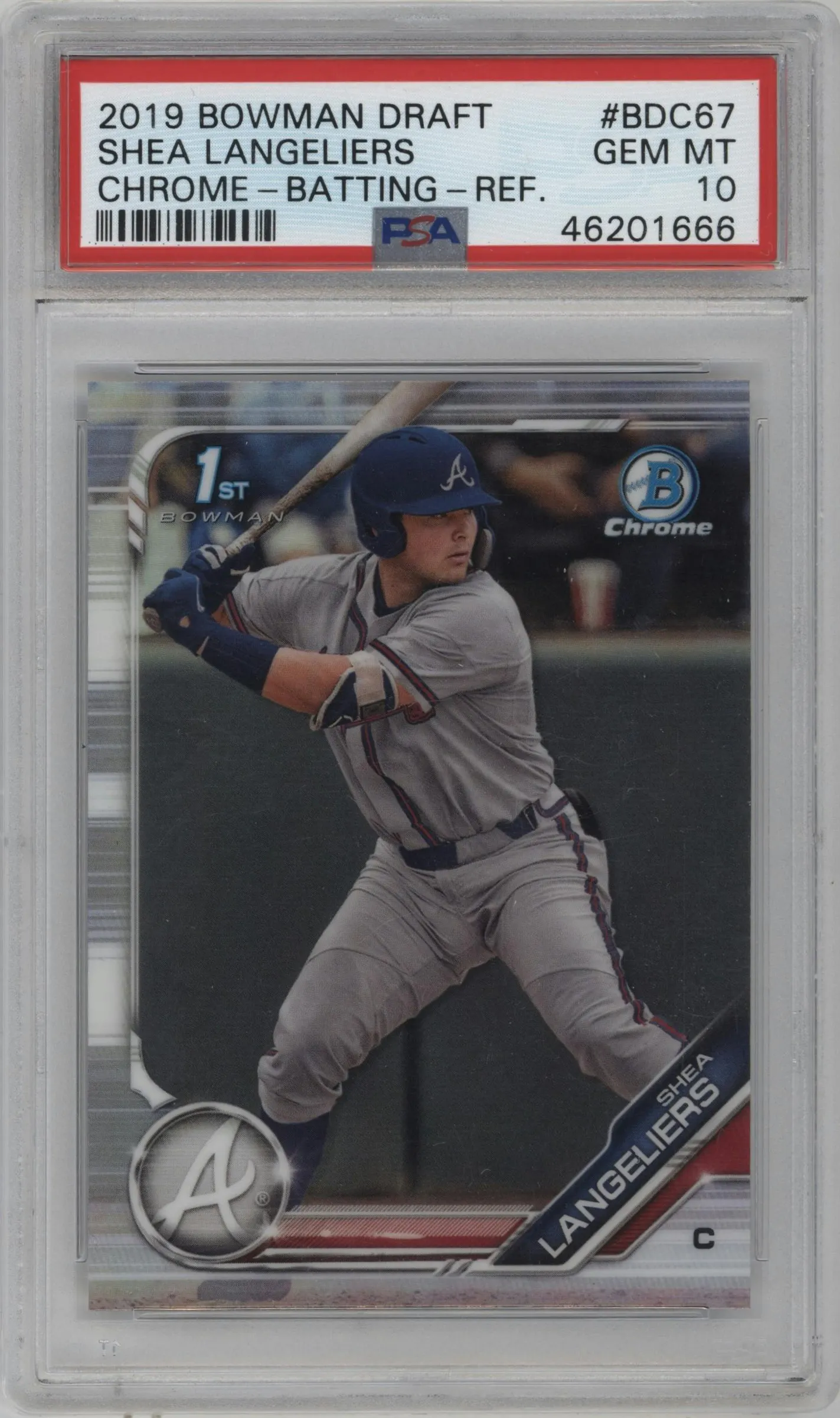 2019 Bowman Draft Chrome Shea Langeliers Refractor #BDC-67 PSA 10
