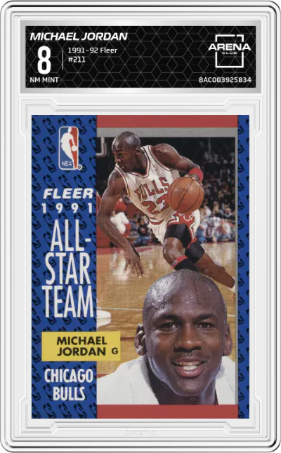 1991 Fleer Michael Jordan #211 ARENA CLUB 8