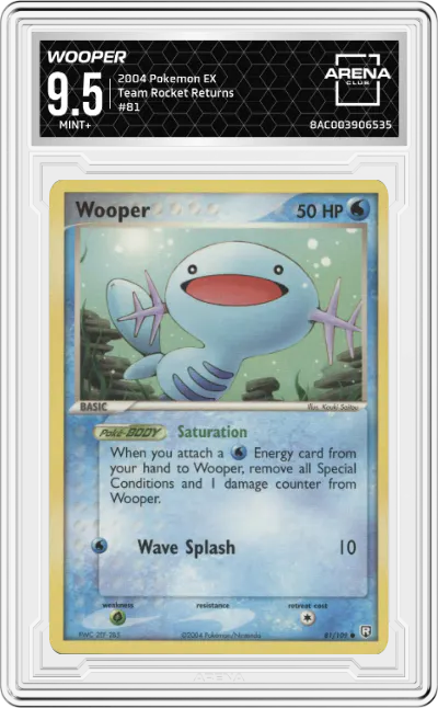 2004 Pokemon EX Team Rocket Returns Wooper #81 ARENA CLUB 9.5