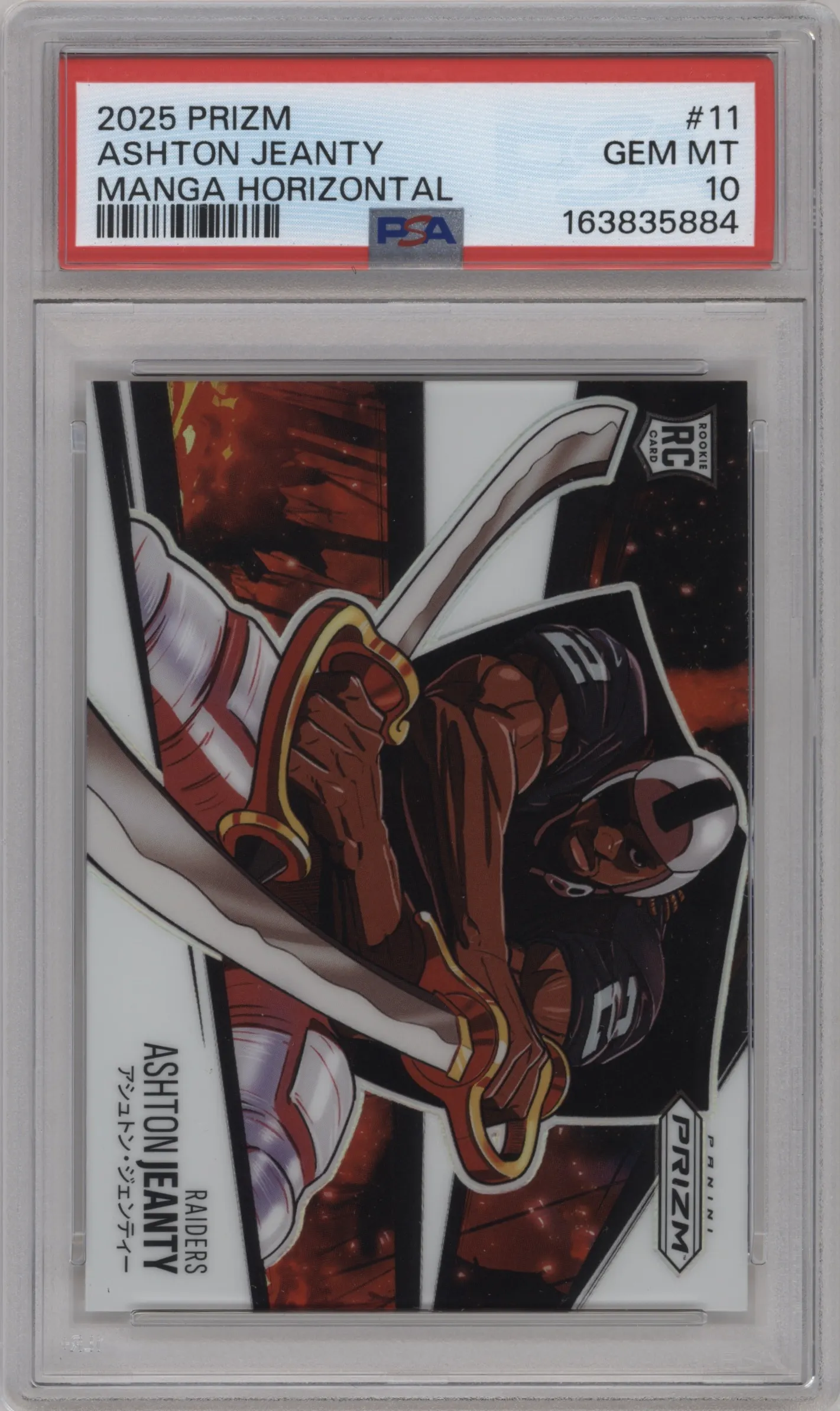 2025 Panini Prizm Manga Horizontal Ashton Jeanty #11 PSA 10