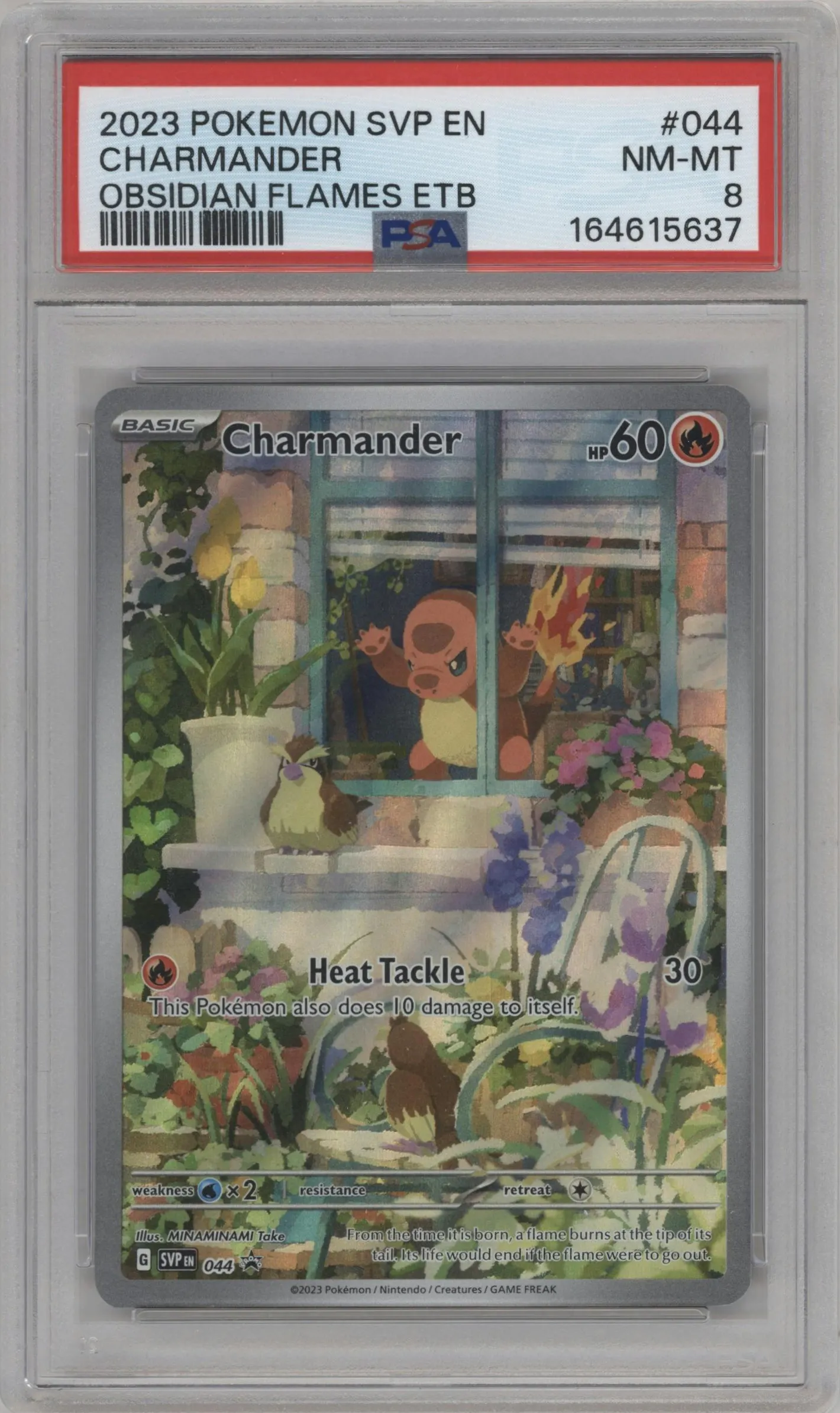 2023 Pokemon SV Charmander Obsidian Flames ETB #044 PSA 8