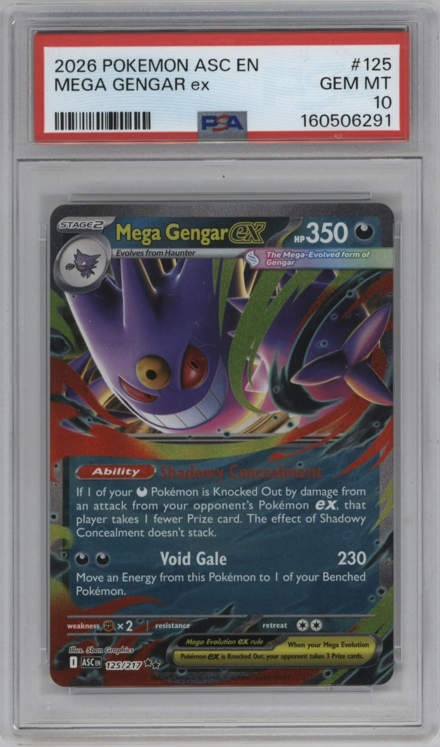 2026 Pokemon Mega Evolution Ascended Heroes Mega Gengar ex #125 PSA 10