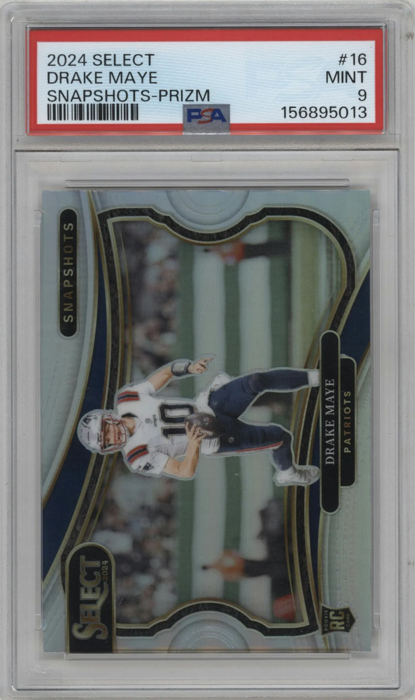 2024 Panini Select Snapshots Drake Maye Prizm #16 PSA 9
