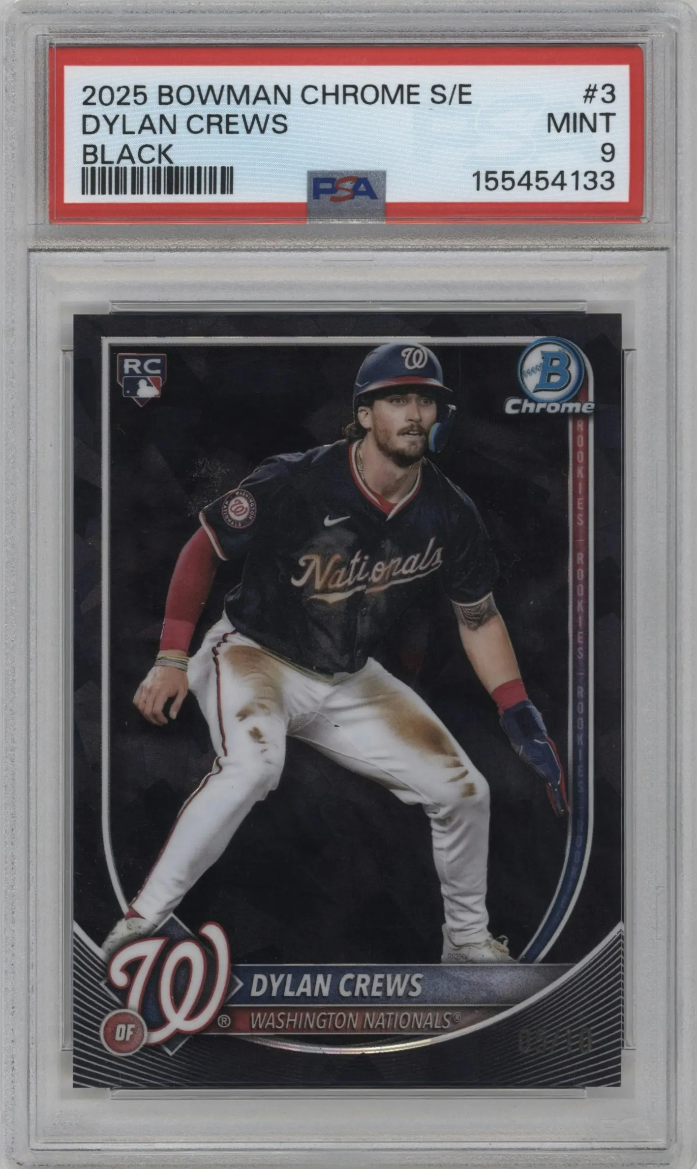 2025 Bowman Chrome Sapphire Dylan Crews Black #3 PSA 9