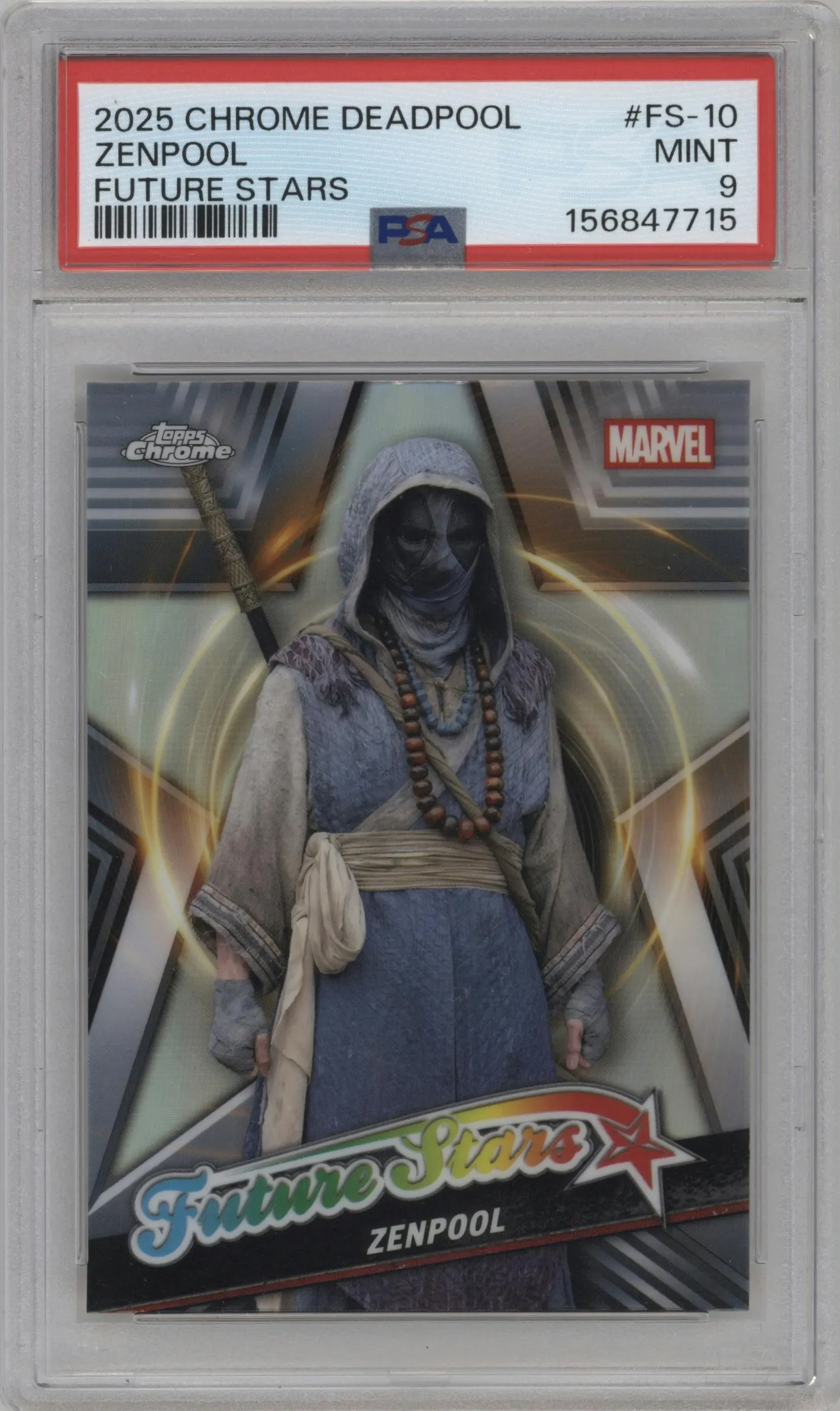 2025 Topps Chrome Deadpool Future Stars Zenpool #FS-10 PSA 9