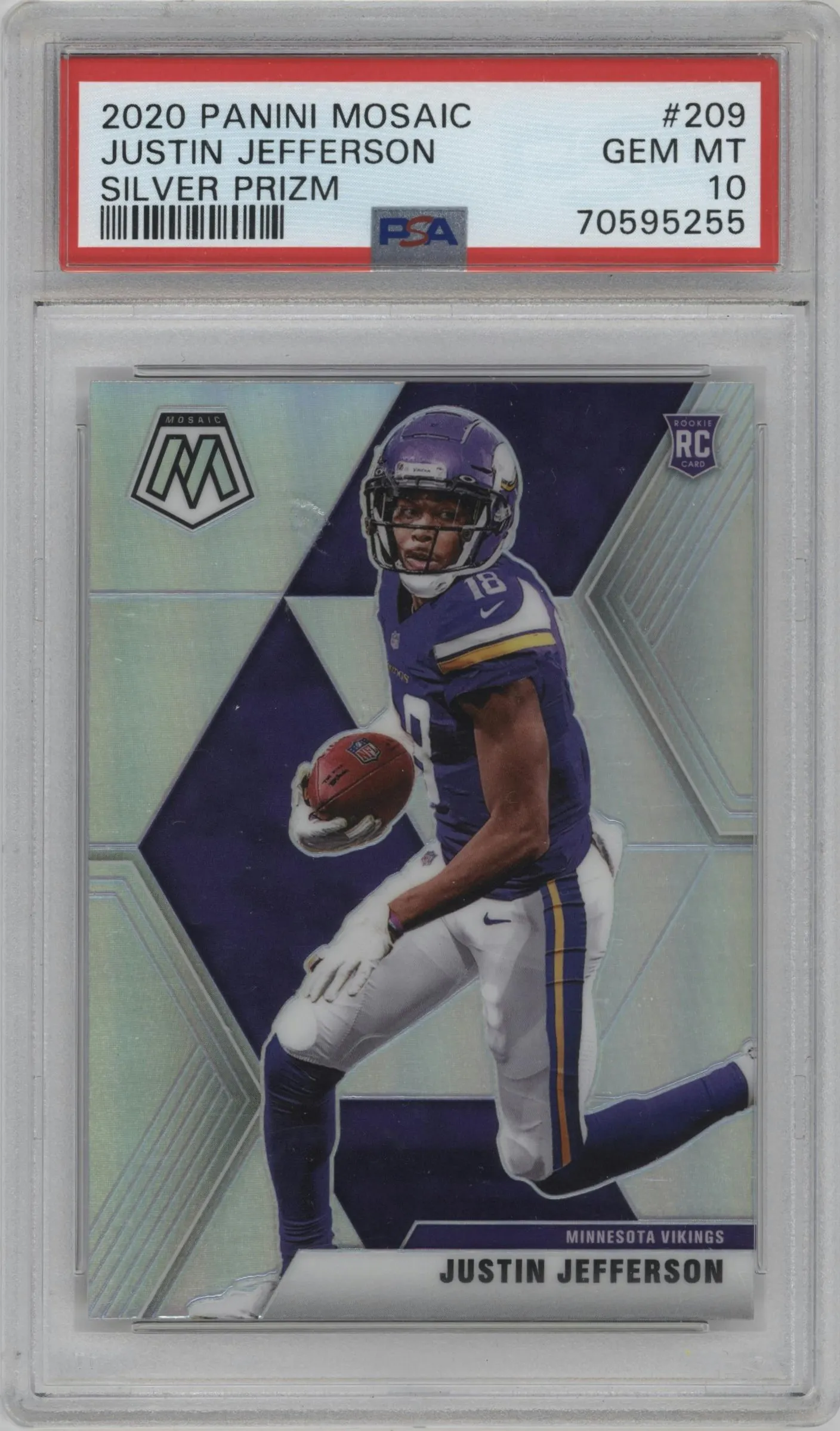 2020 Panini Mosaic Justin Jefferson Silver PSA 10