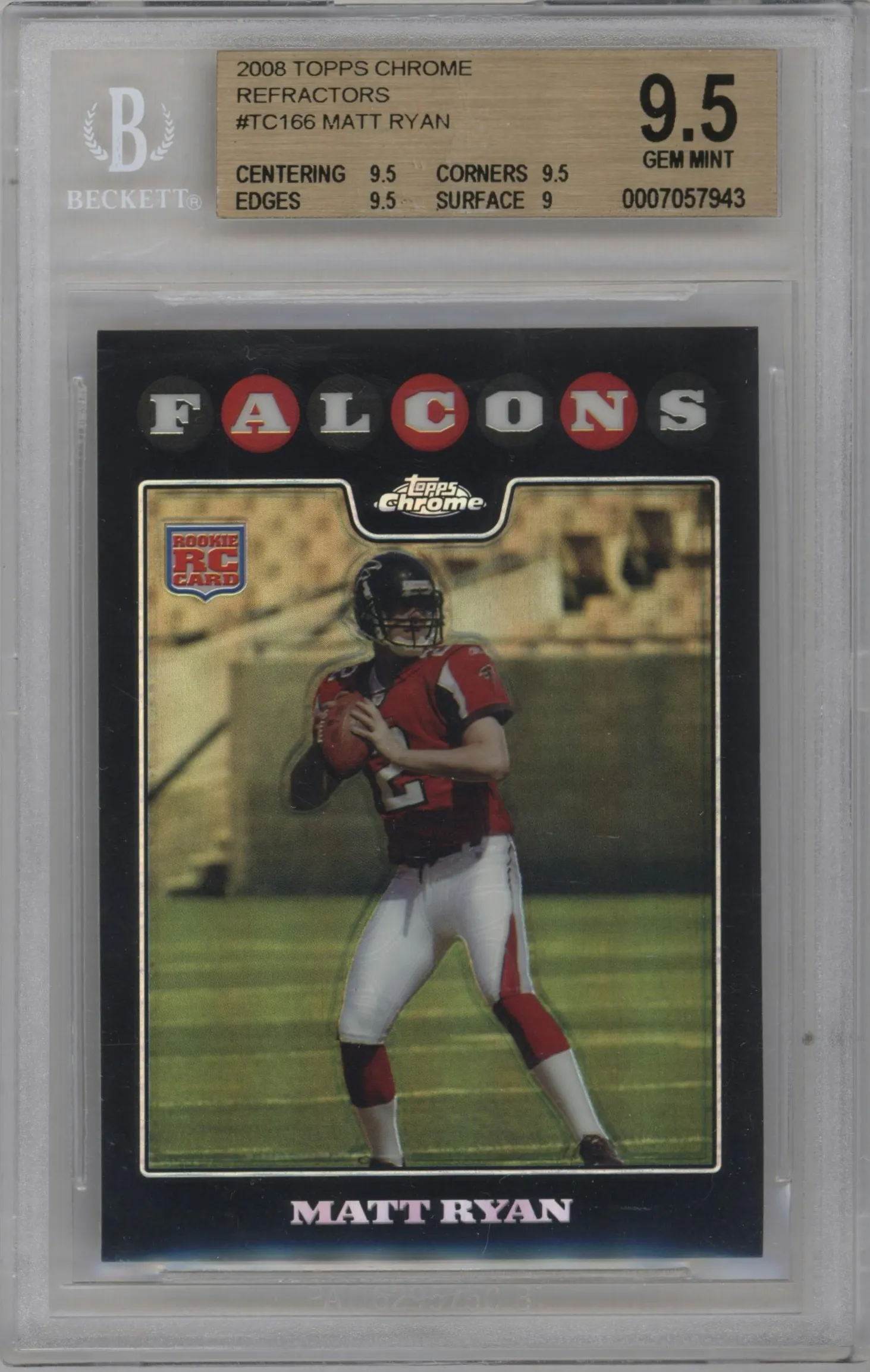 2008 Topps Chrome Matt Ryan Refractor #TC166 BGS 9.5
