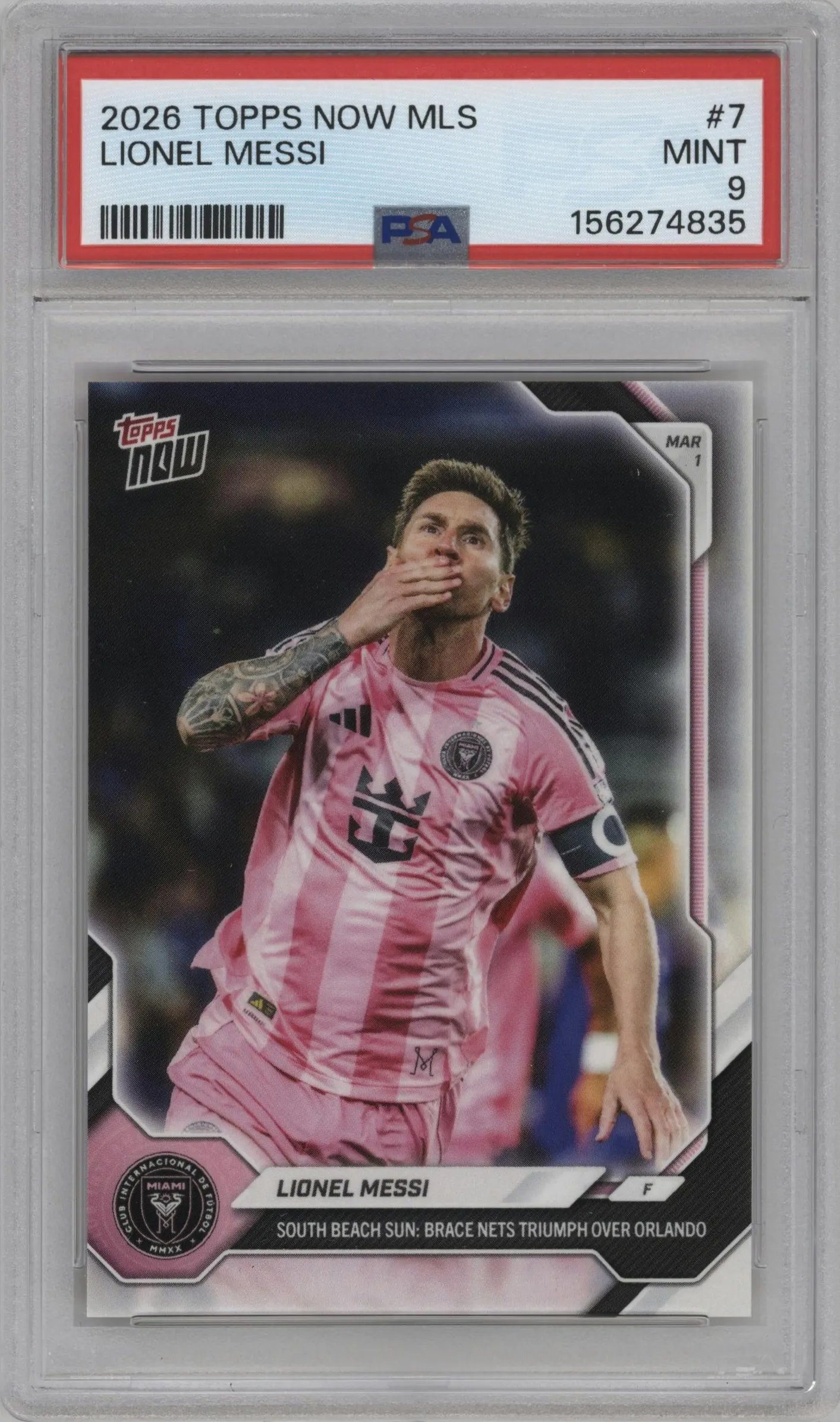 2026 Topps Now MLS Lionel Messi #7 PSA 9