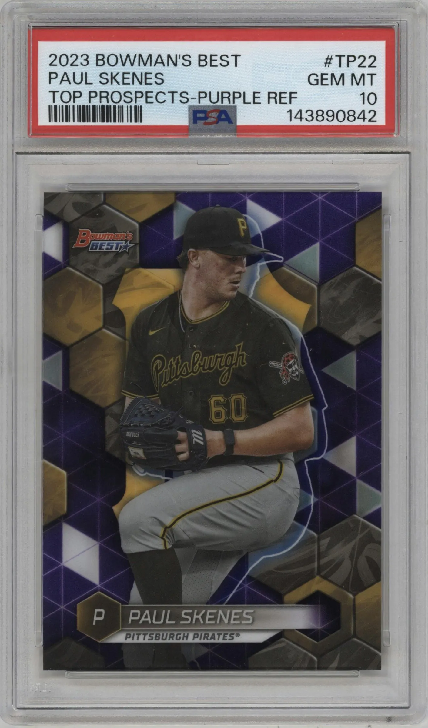 2023 Bowman's Best Top Prospect Paul Skenes Purple Refractor #TP-22 PSA 10
