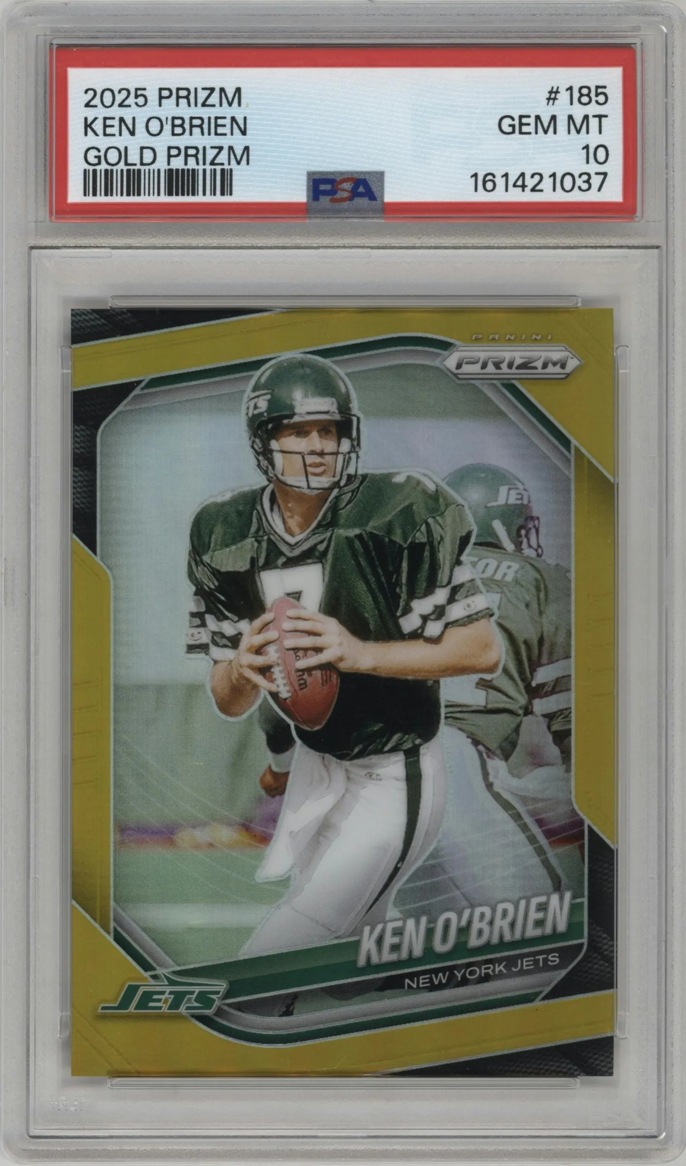 2025 Panini Prizm Ken O’Brien Gold Prizm #185 PSA 10