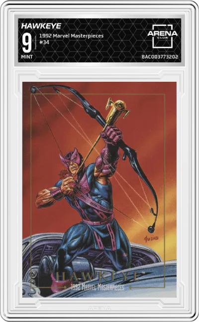 1992 SkyBox Marvel Masterpieces Hawkeye ARENA CLUB 9