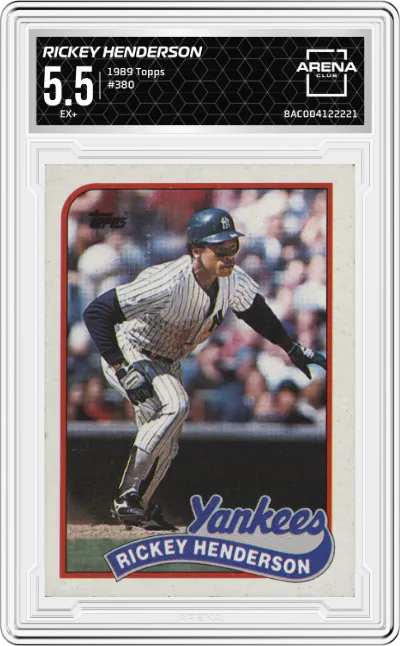 1989 Topps Rickey Henderson #380 ARENA CLUB 5.5