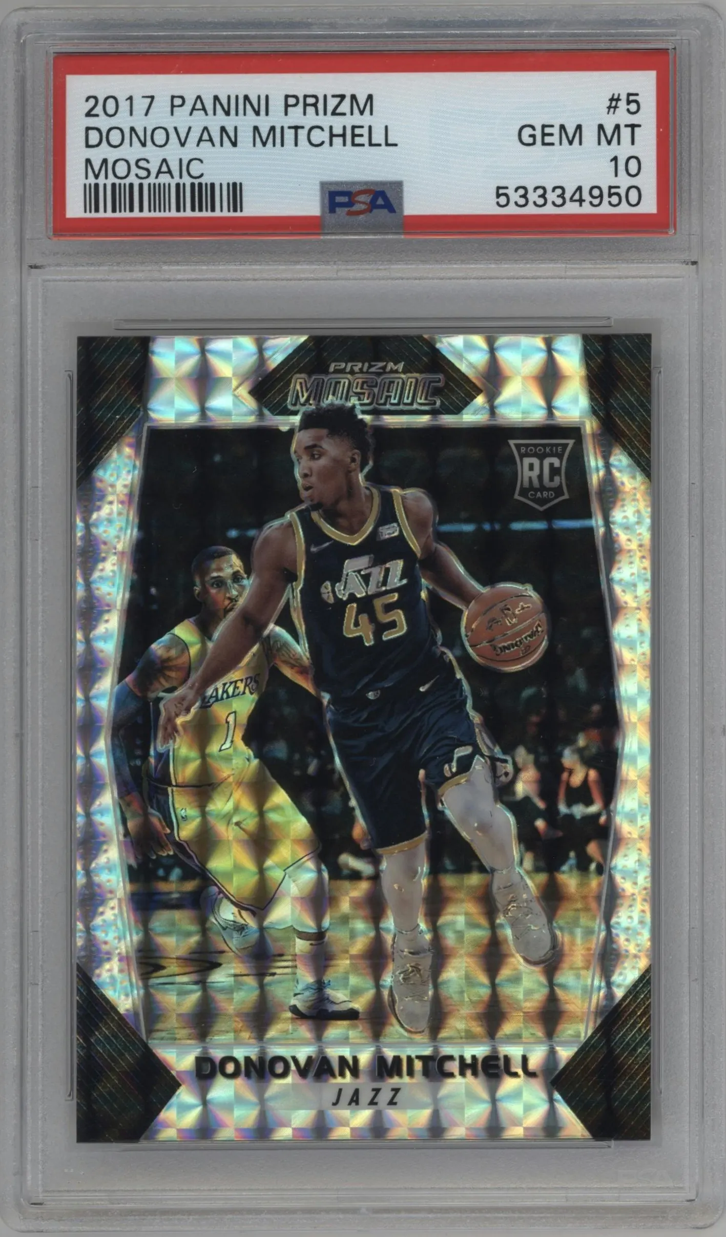 2017 Panini Mosaic Prizm Donovan Mitchell Mosaic PSA 10