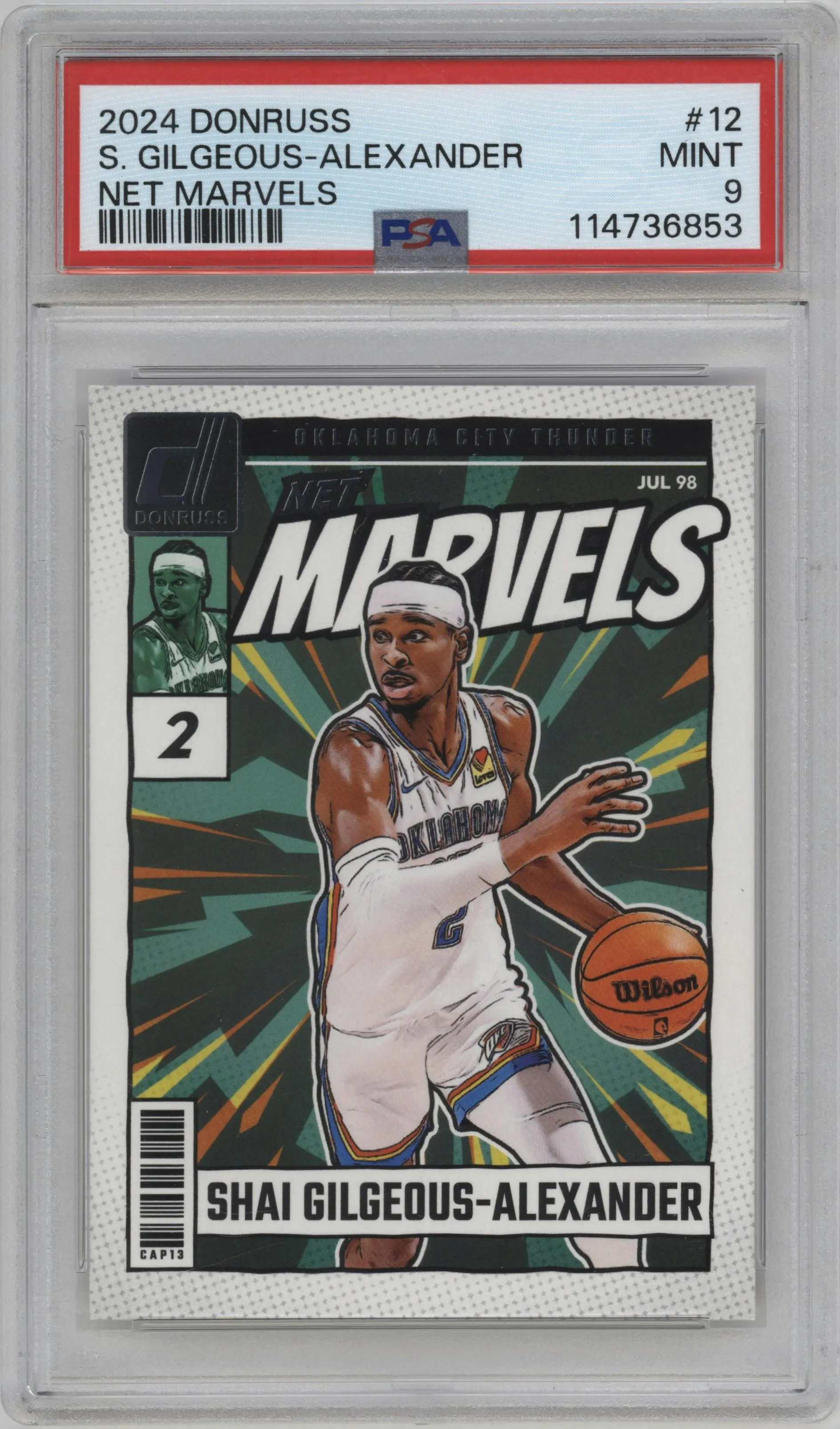 2024 Panini Donruss Net Marvels Shai Gilgeous-Alexander #12 PSA 9
