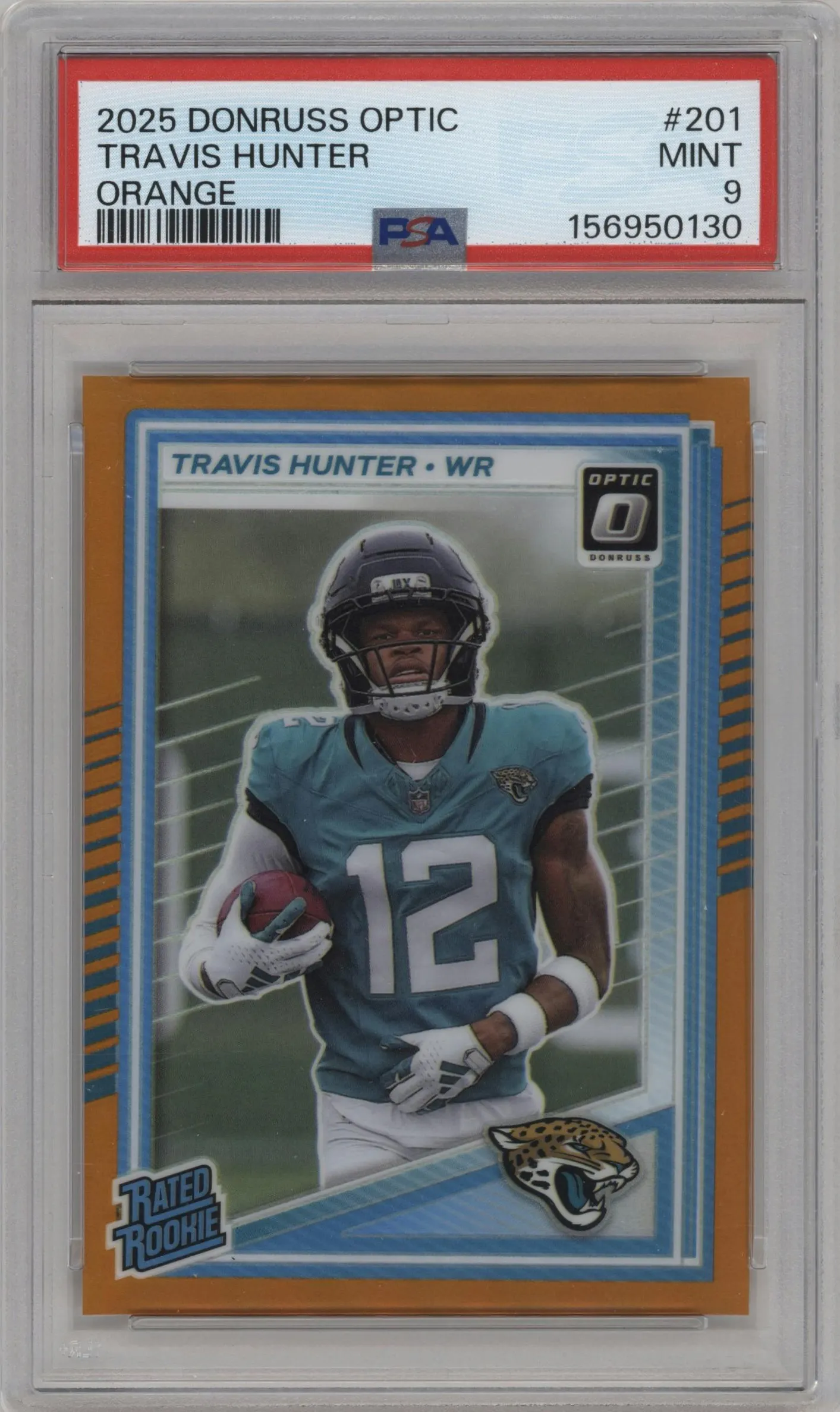 2025 Donruss Optic Rated Rookie Travis Hunter Orange #201 PSA 9