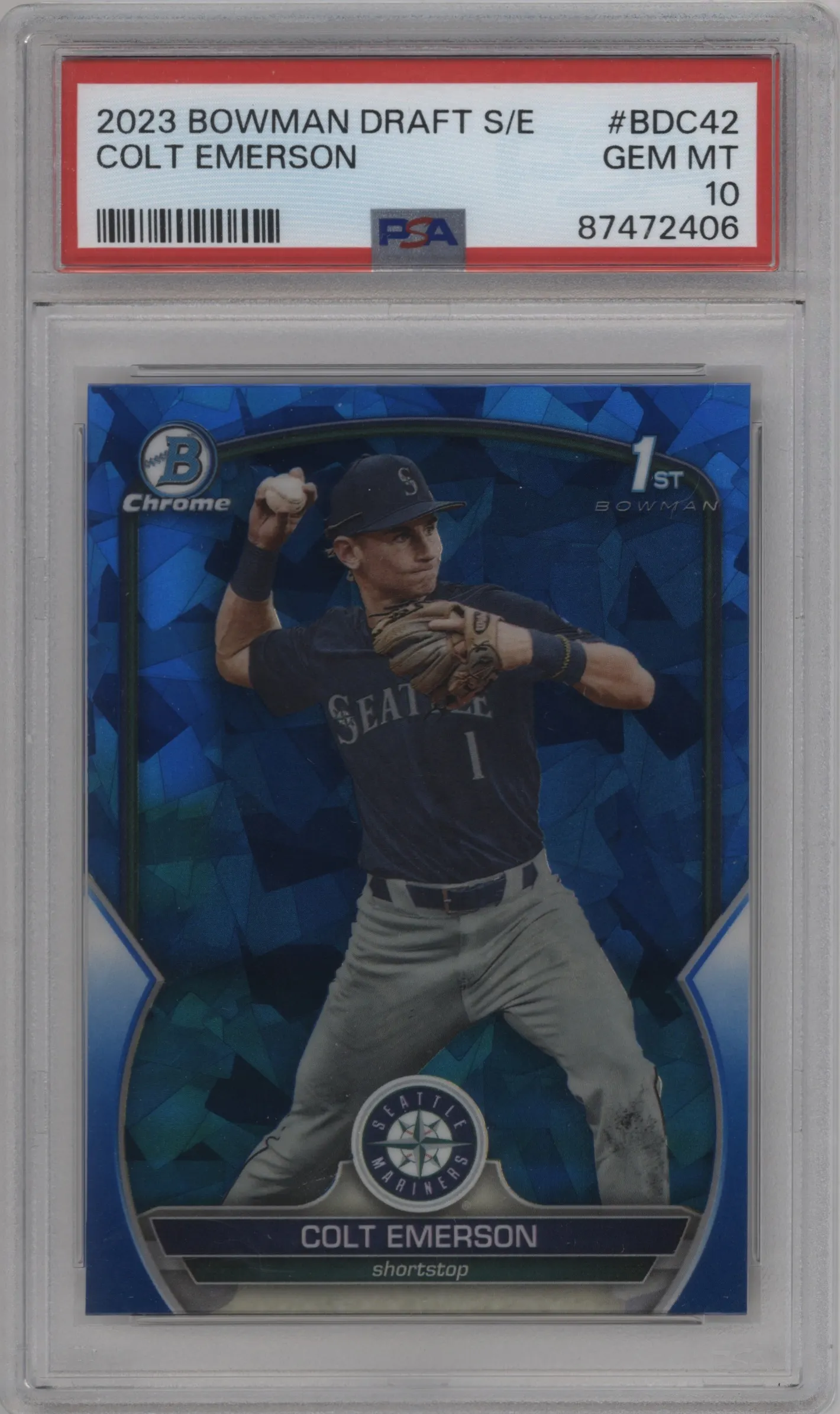 2023 Bowman Draft Sapphire Colt Emerson #BDC-42 PSA 10