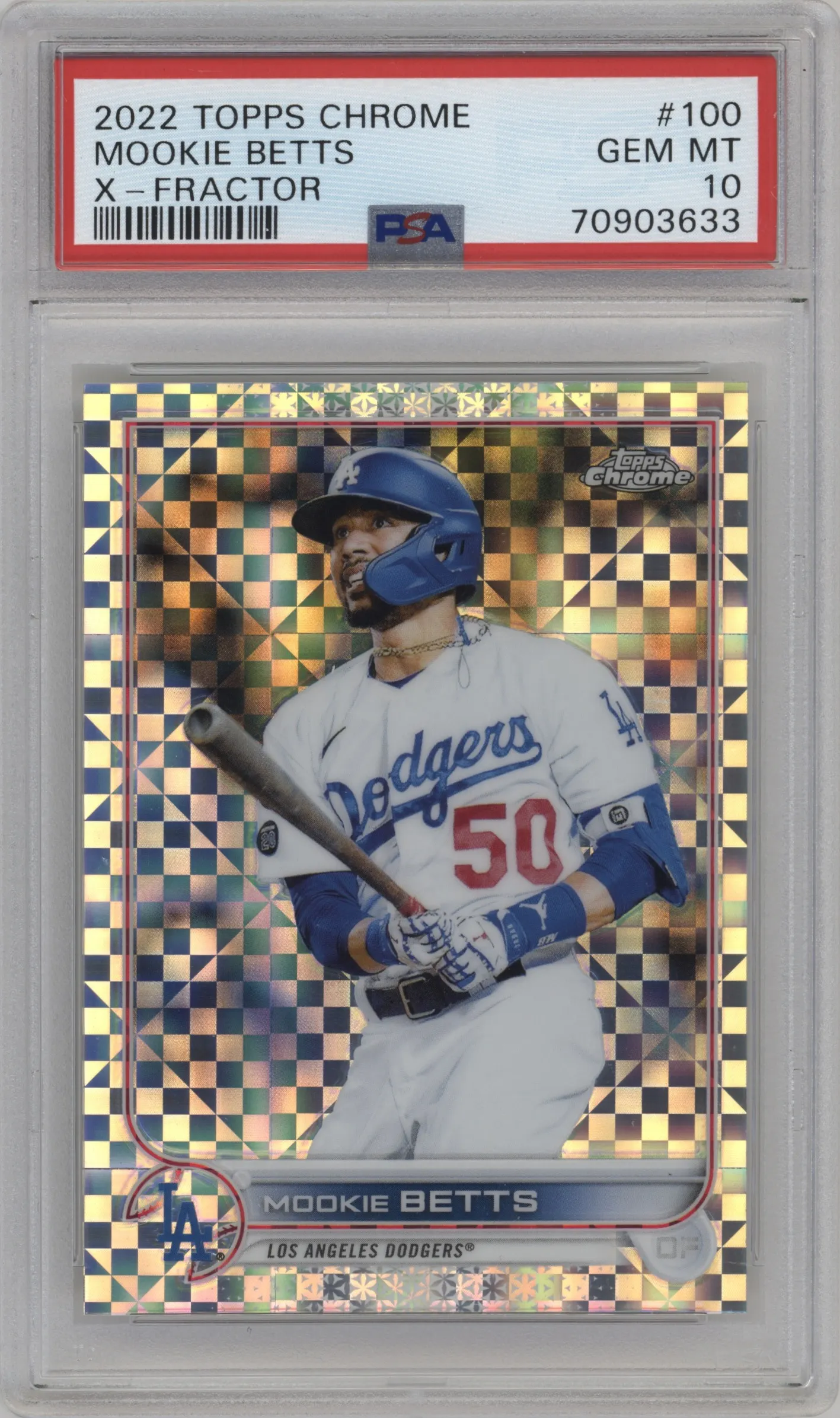 2022 Topps Chrome Mookie Betts X-Fractor #100 PSA 10