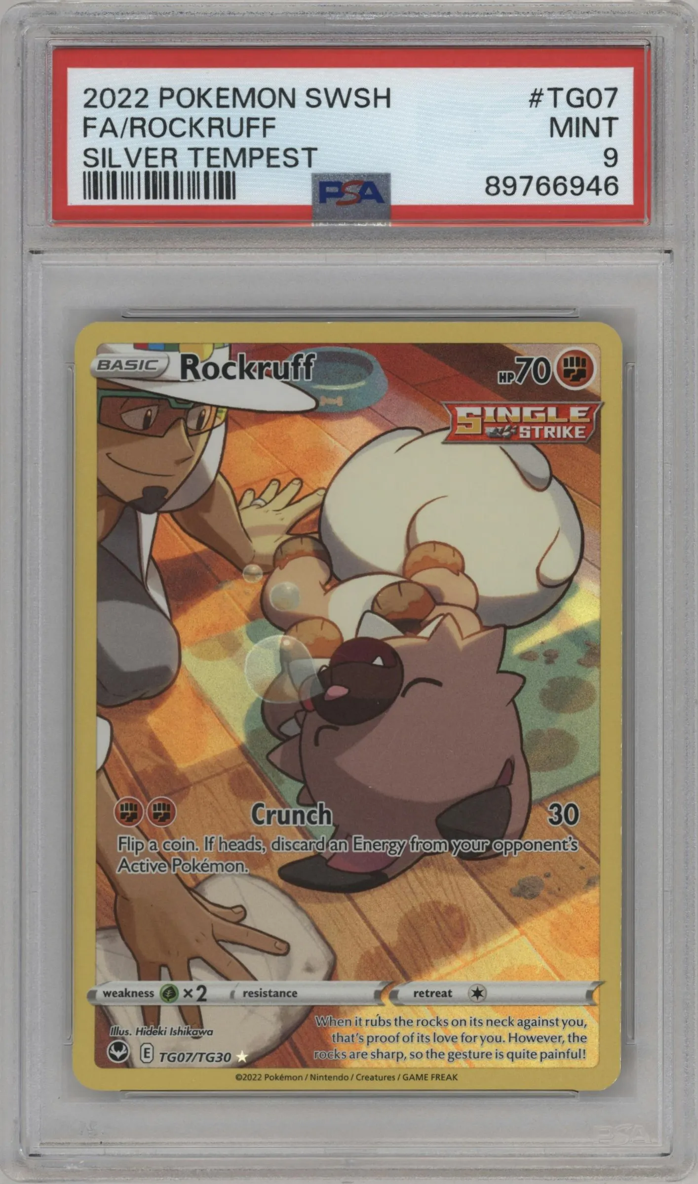 2022 Pokemon SWSH Silver Tempest TG Rockruff #TG07 PSA 9