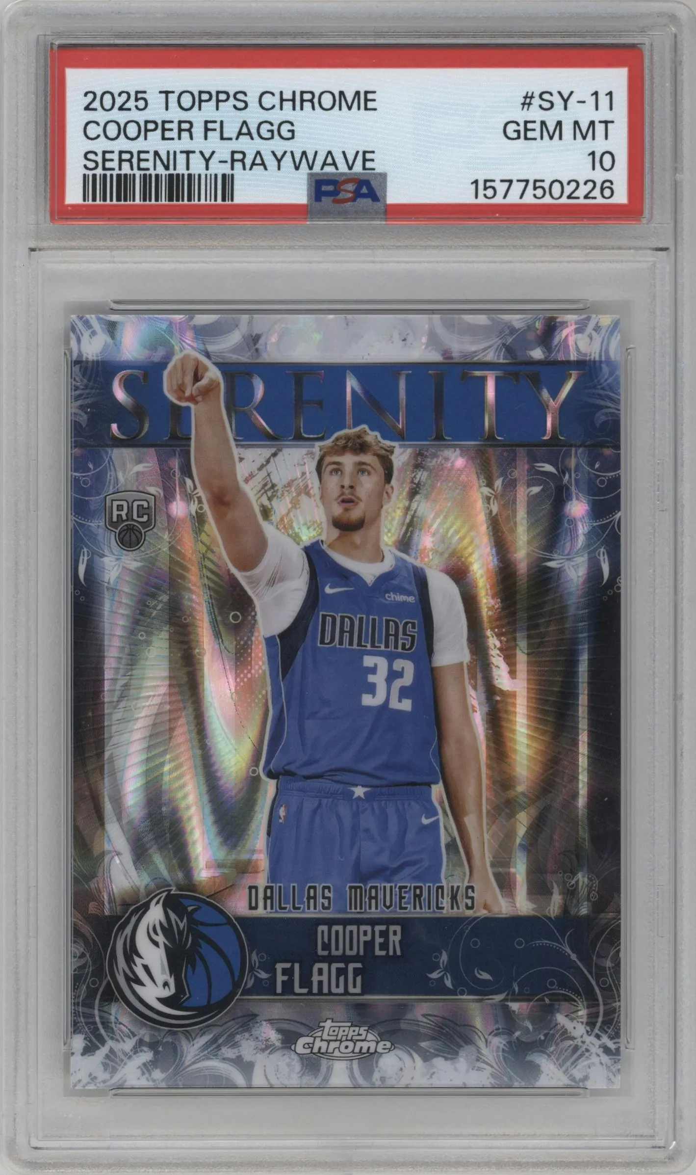 2025 Topps Chrome Serenity Cooper Flagg RayWave Refractor #SY-11 PSA 10